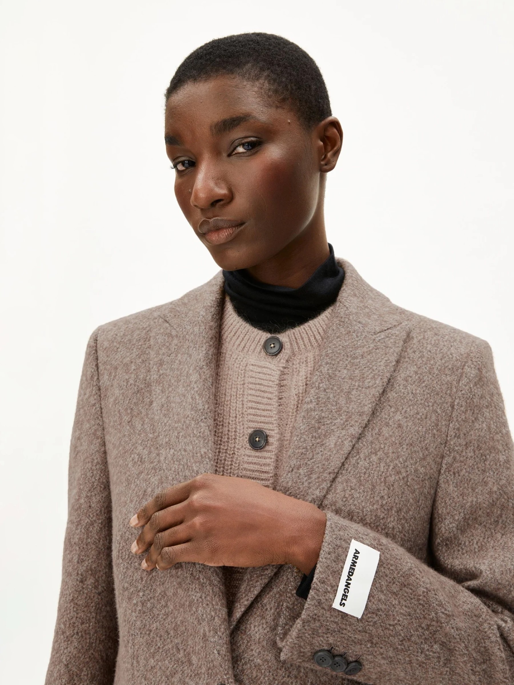 Blazer Mikulaa Tweed pure-walnut cream Armedangels