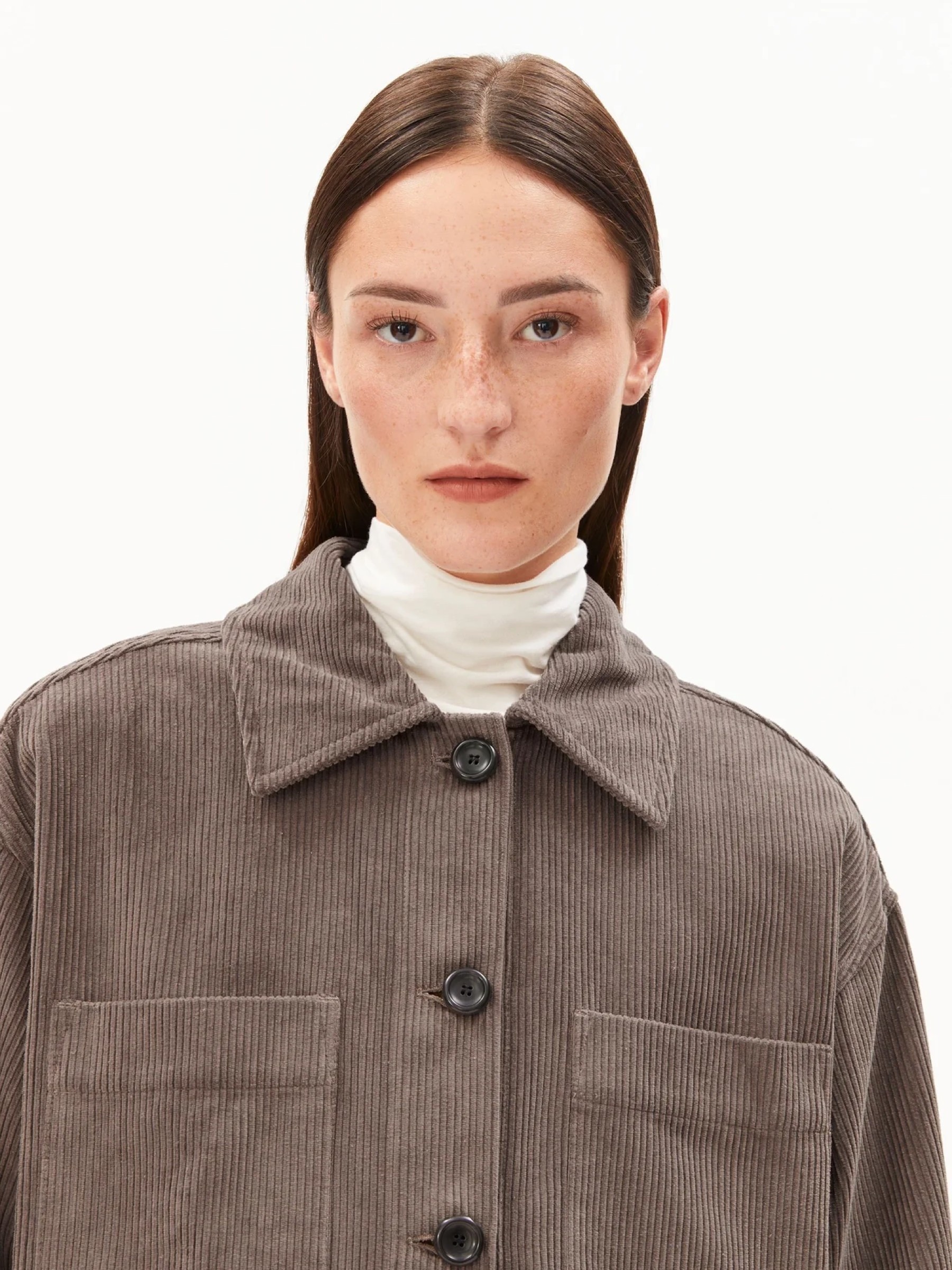 Overshirt Almaraali Corduroy walnut cream Armedangels