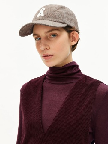 Mütze Yenaas Tweed pure-walnut cream Armedangels