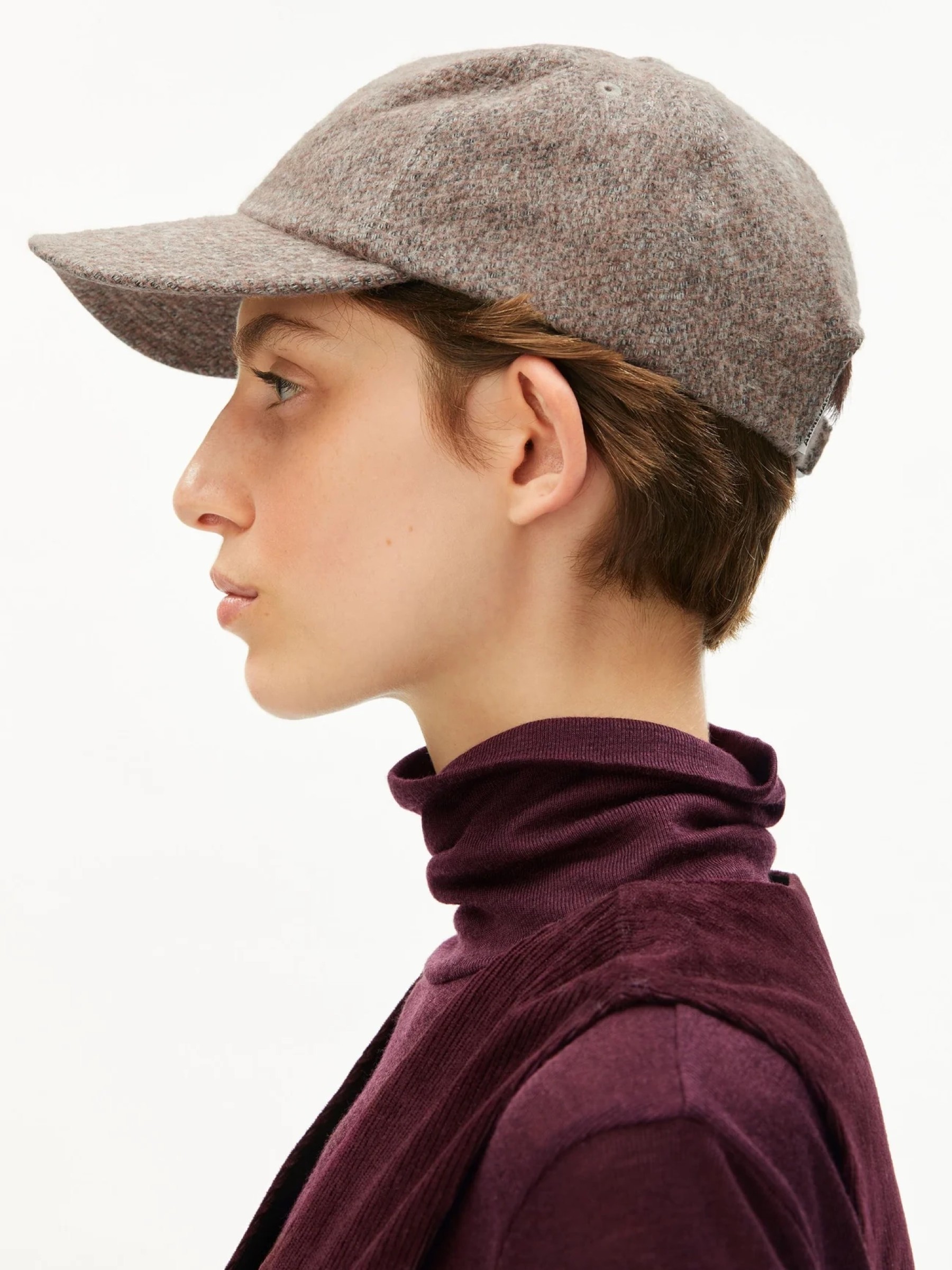 Mütze Yenaas Tweed pure-walnut cream Armedangels