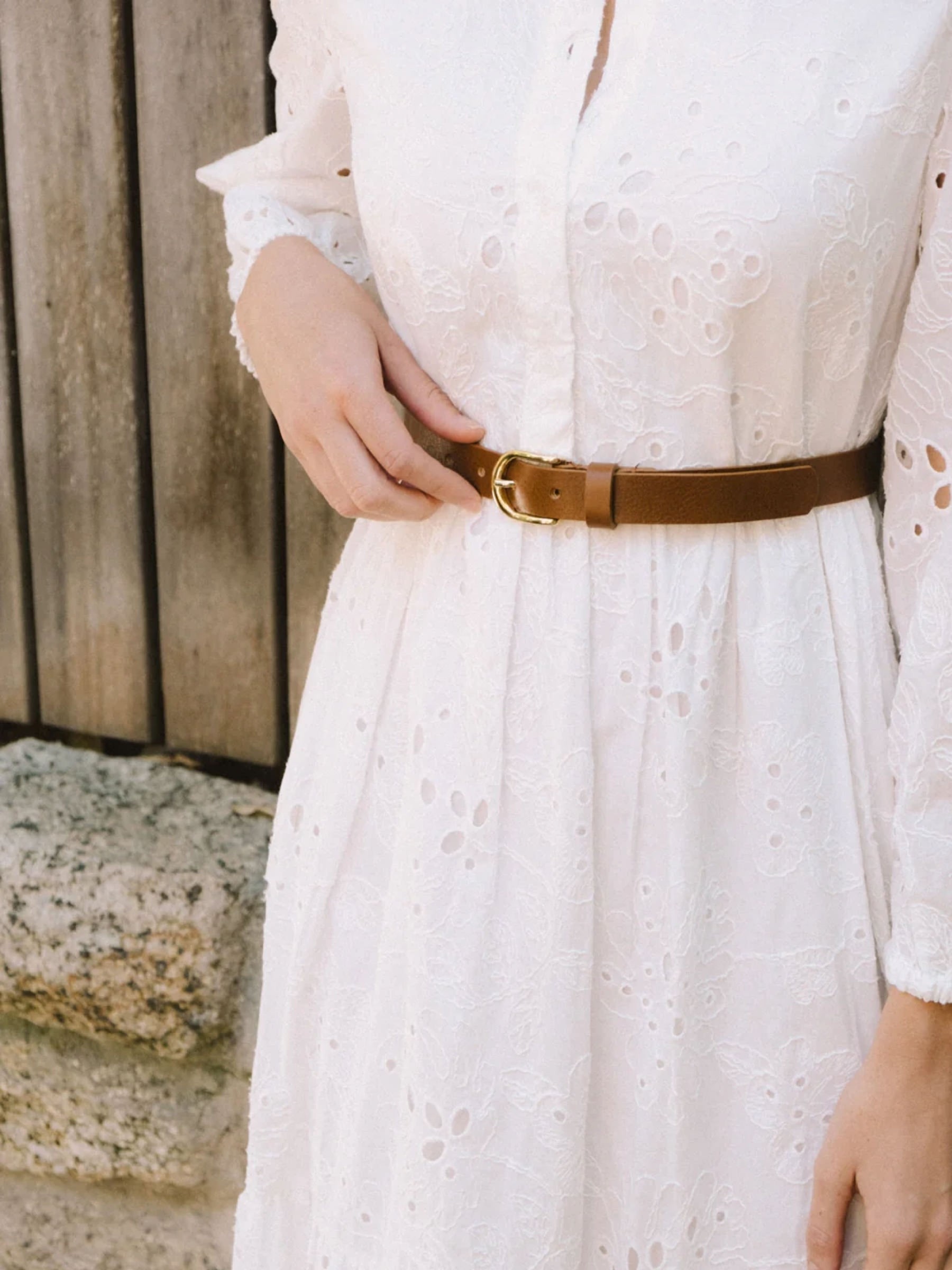 Gürtel Hoek Belt light brown gold BADI Culture