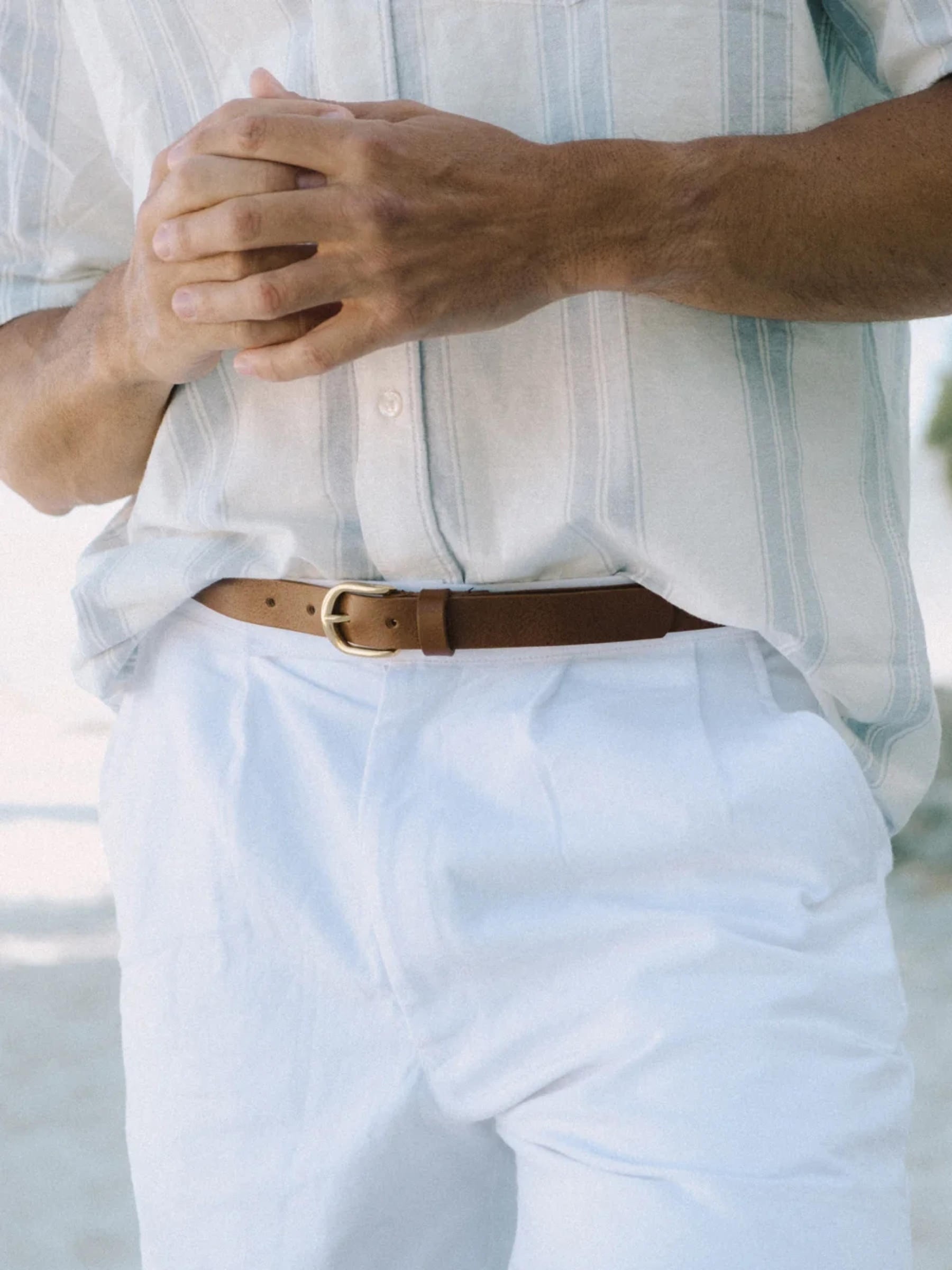 Gürtel Hoek Belt light brown gold BADI Culture