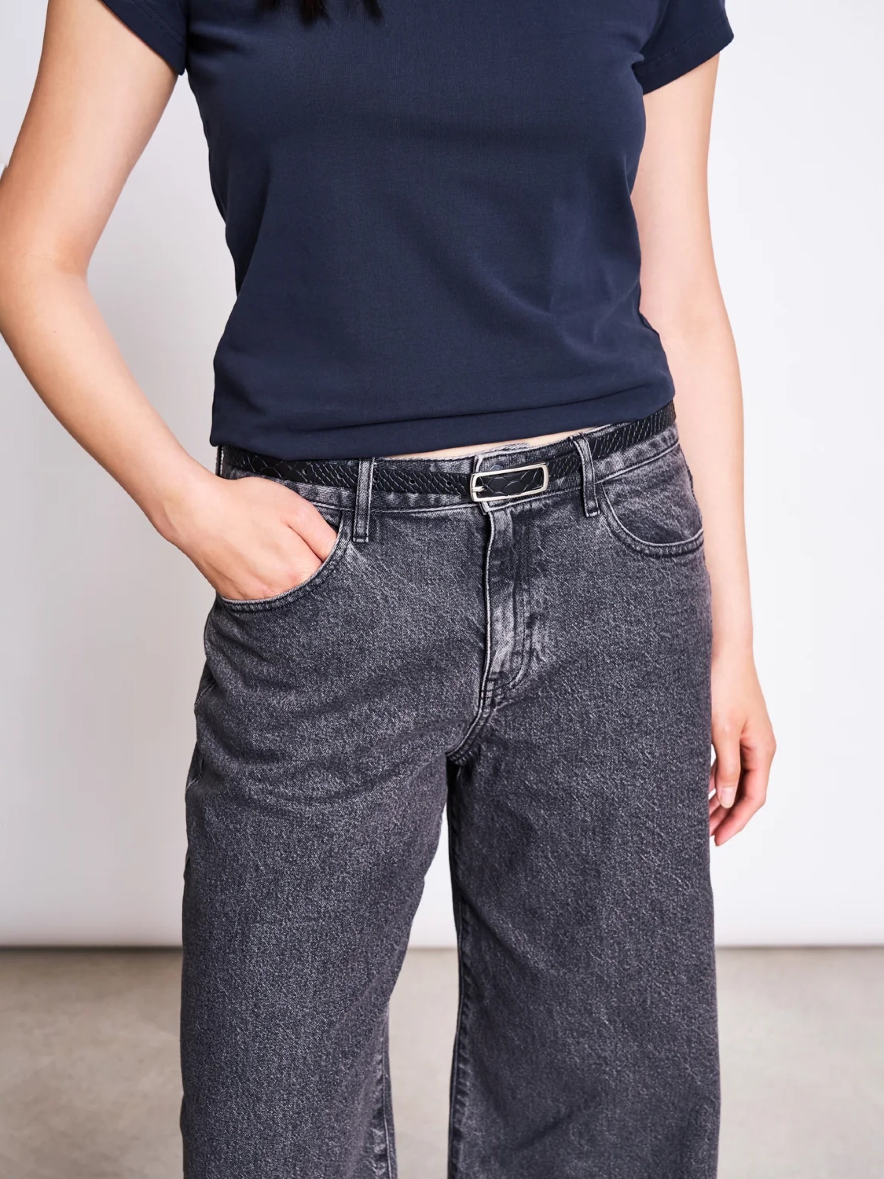 Gürtel Thin Belt Nyby python black silver Jan 'n June