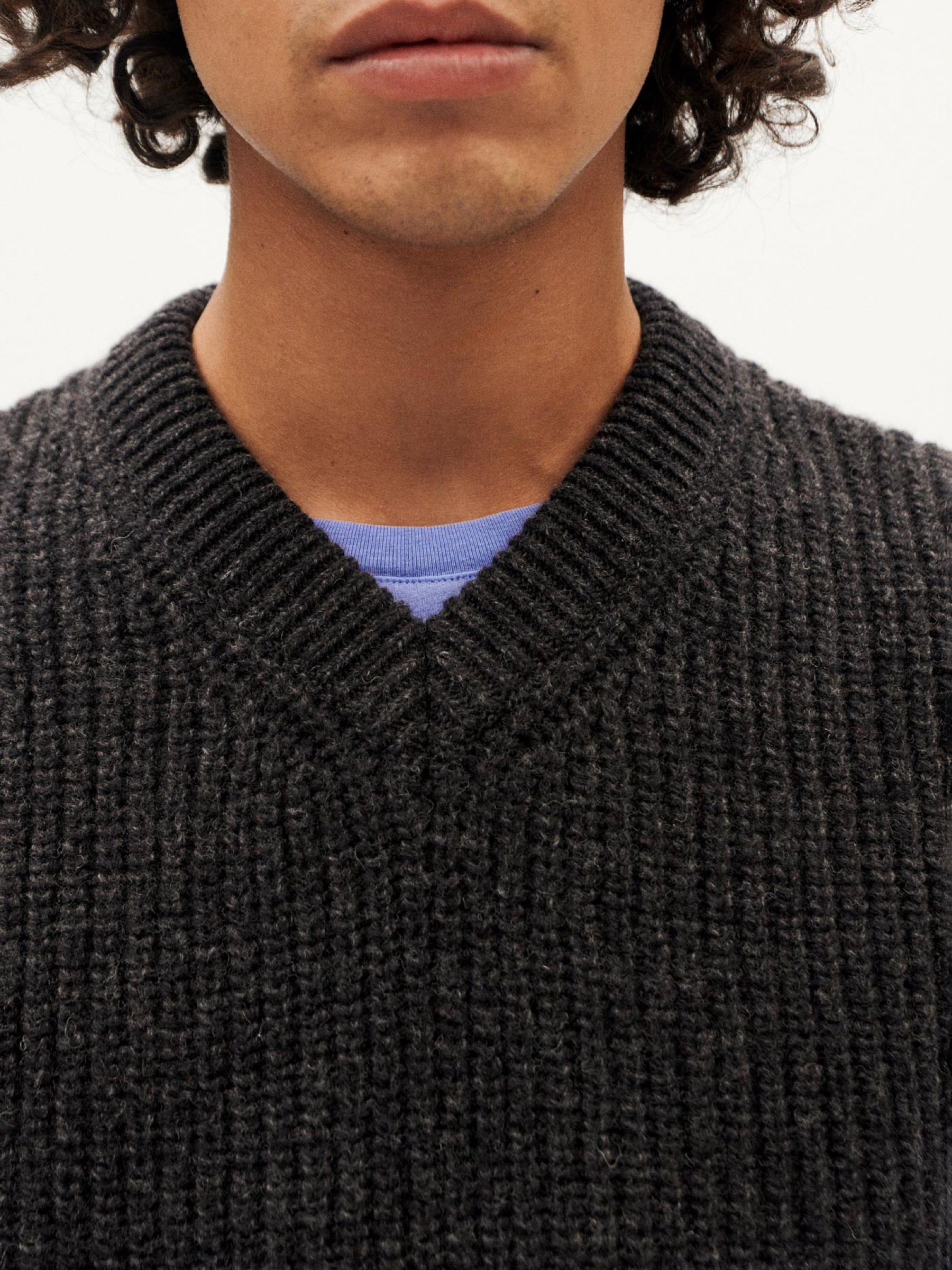 Strickweste Oliver Knitted Vest black Thinking Mu