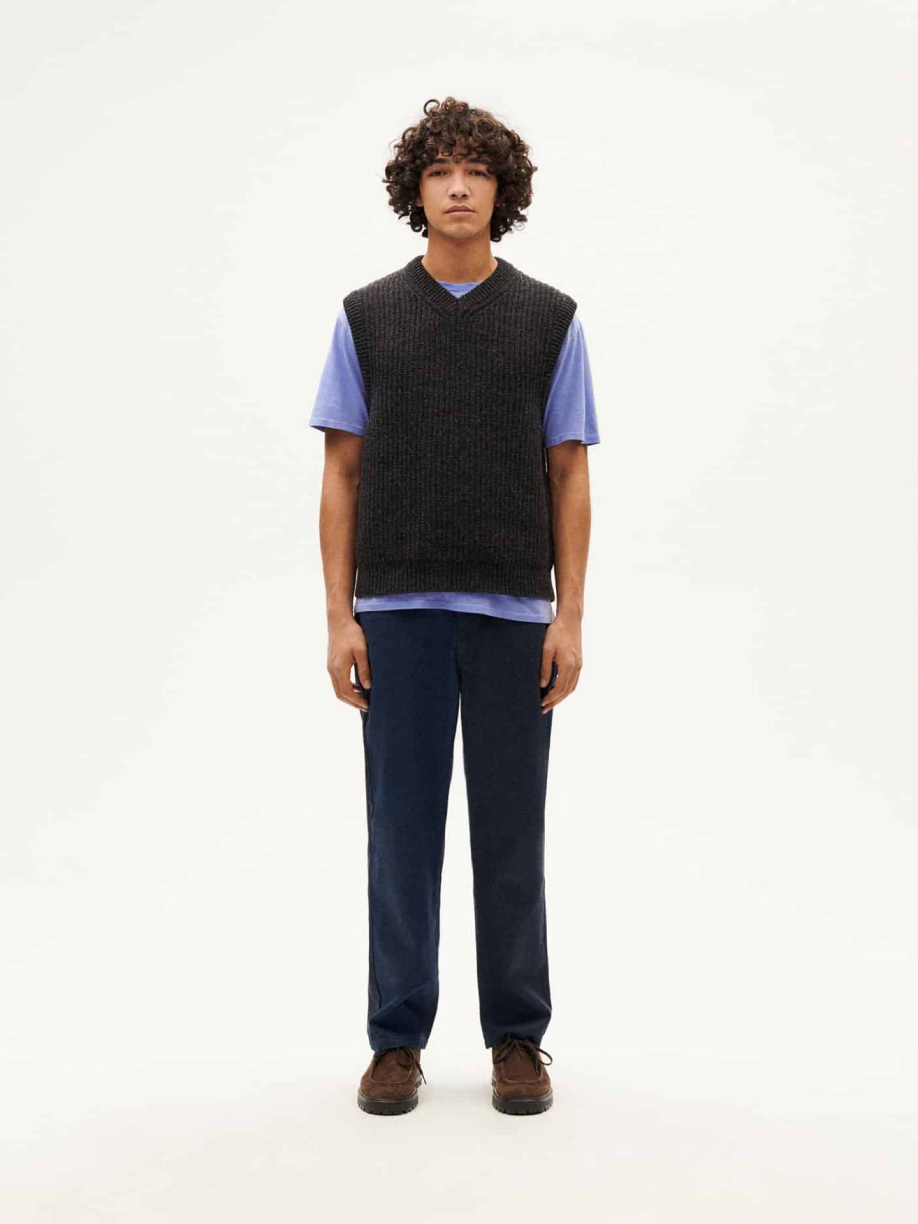 Strickweste Oliver Knitted Vest black Thinking Mu