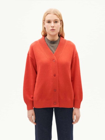 Strickjacke Jazz Knitted Cardigan red Thinking Mu