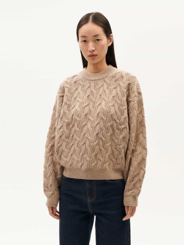 Pullover Carmen Knitted Sweater beige Thinking Mu