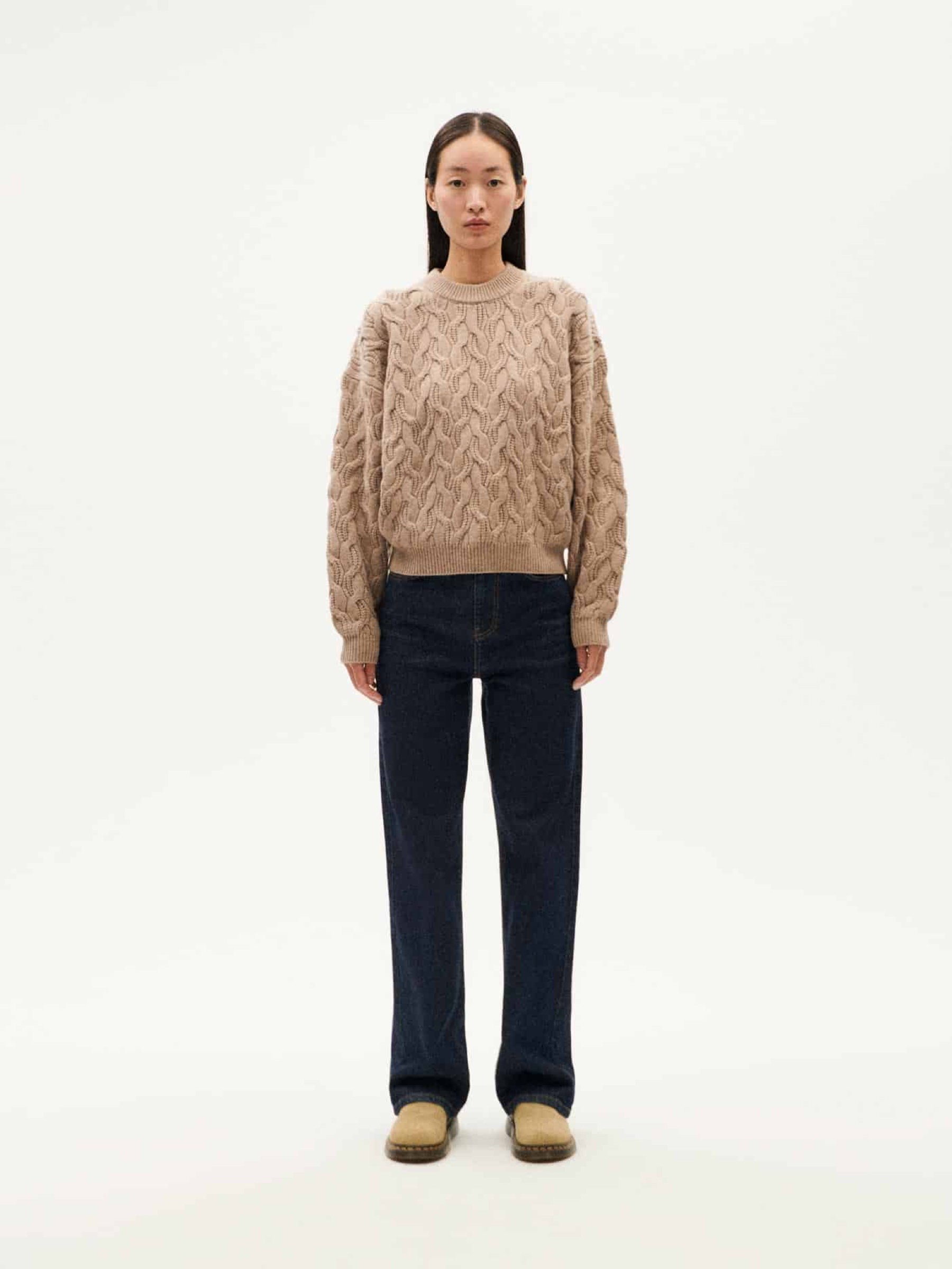 Pullover Carmen Knitted Sweater beige Thinking Mu