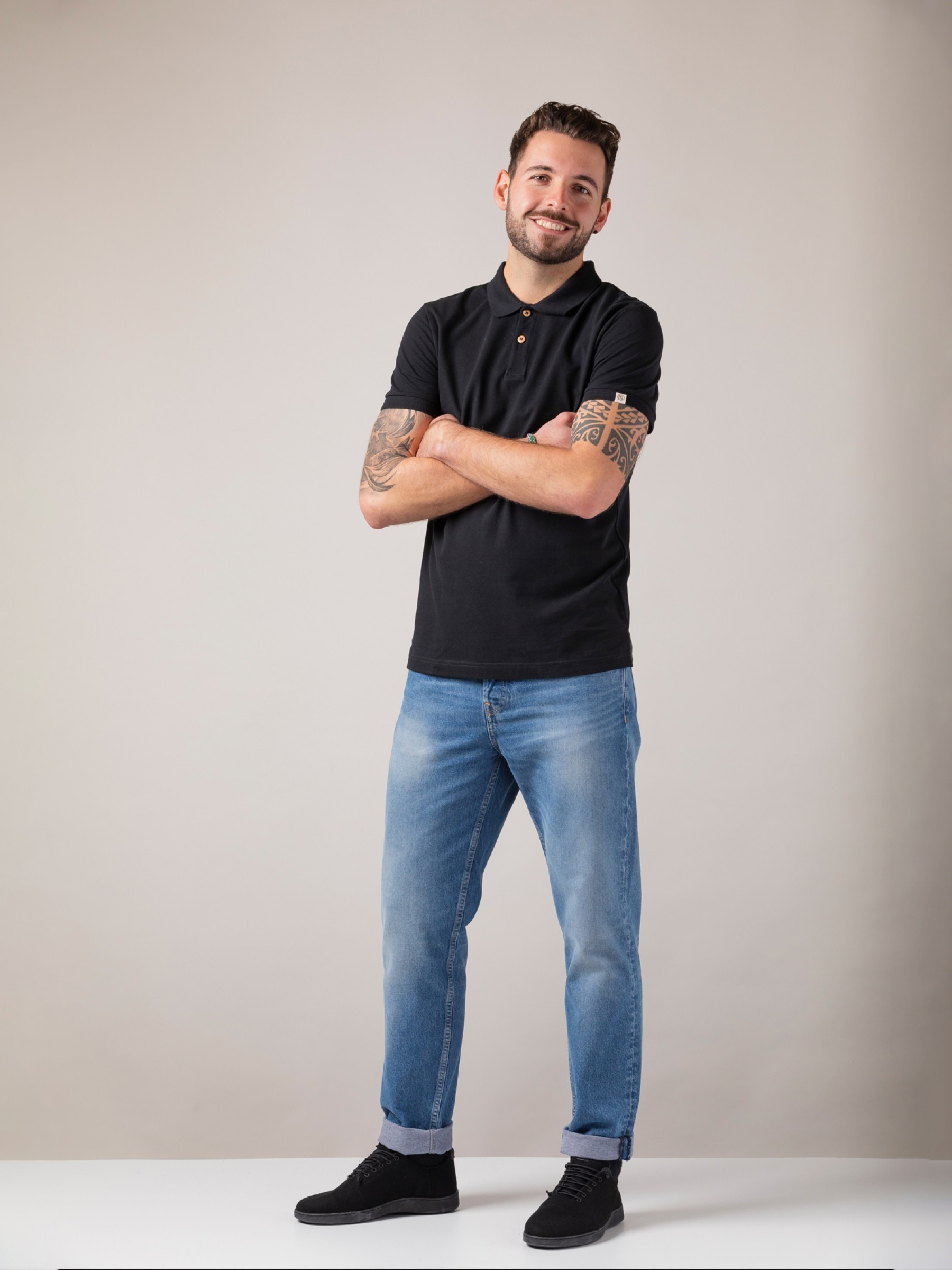 T-Shirt Basic Polo black ZRCL