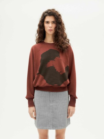 Pullover Bonnie Sweatshirt coffee flower Thinking Mu