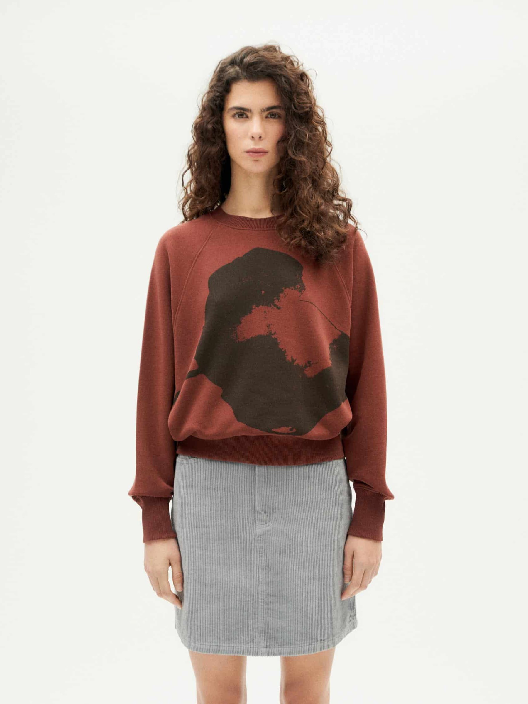 Pullover Bonnie Sweatshirt coffee flower Thinking Mu