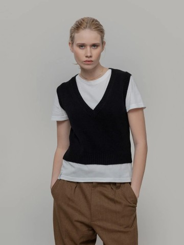 Weste Melania Women Wool Vest black ardesia Rifo