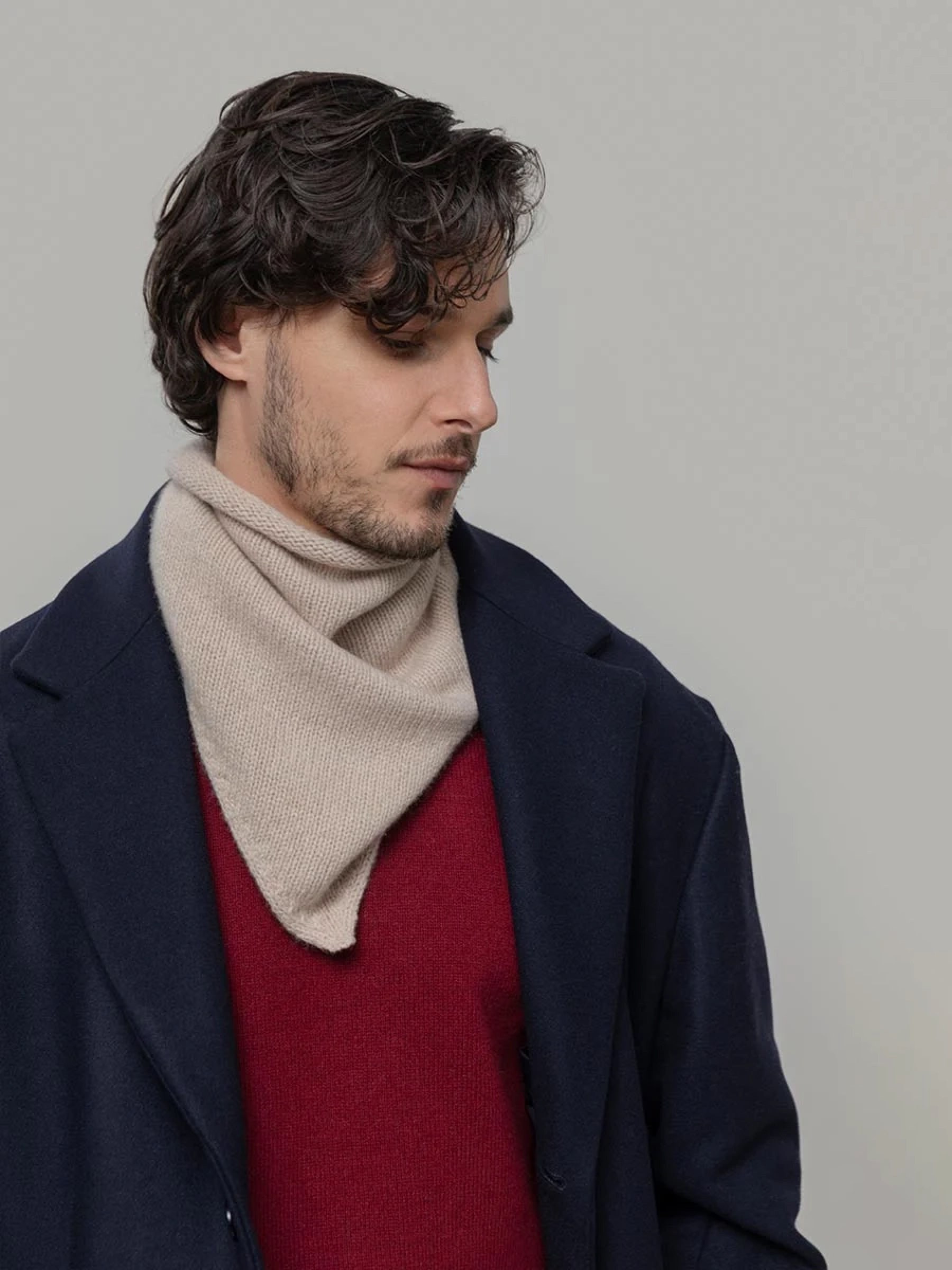 Halstuch Masha Unisex Recycled Cashmere Bandana beige cantuccino Rifo