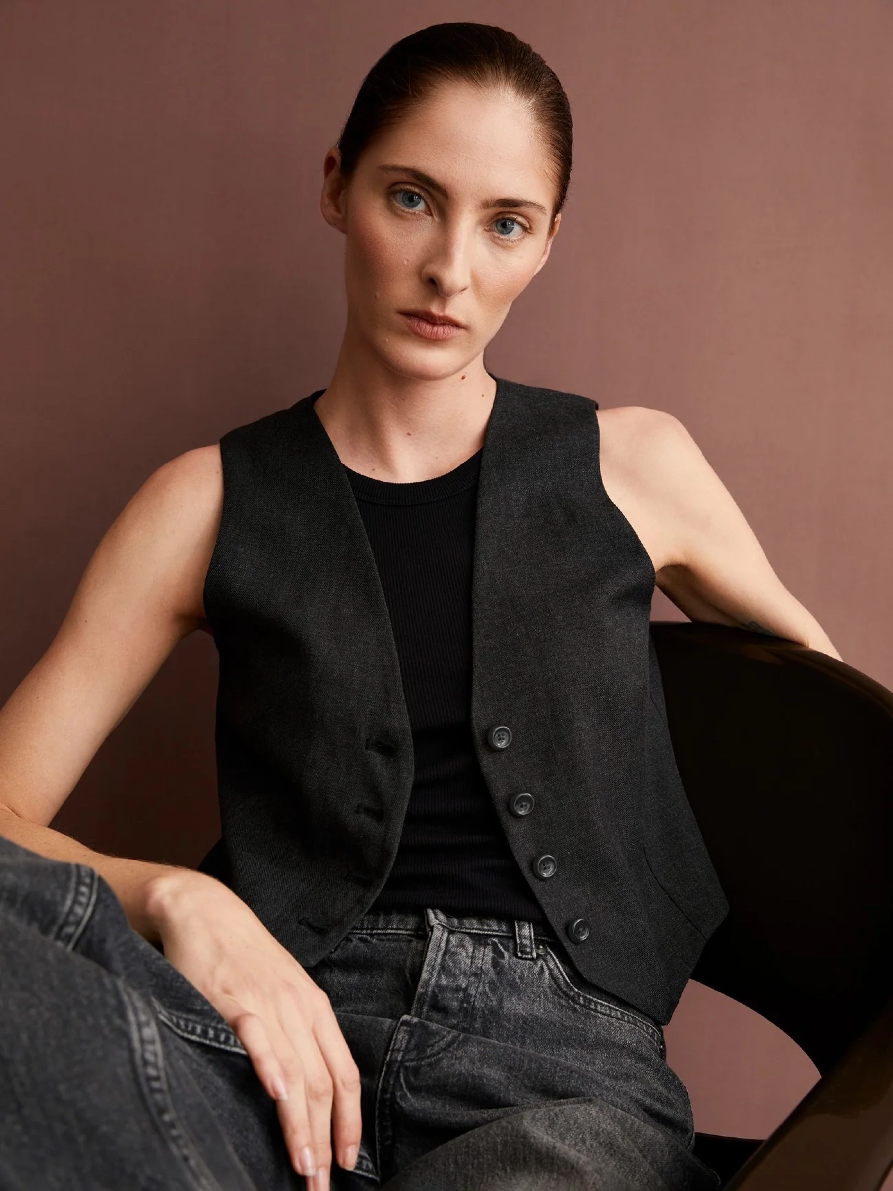 Weste Sineriaa steel melange Armedangels