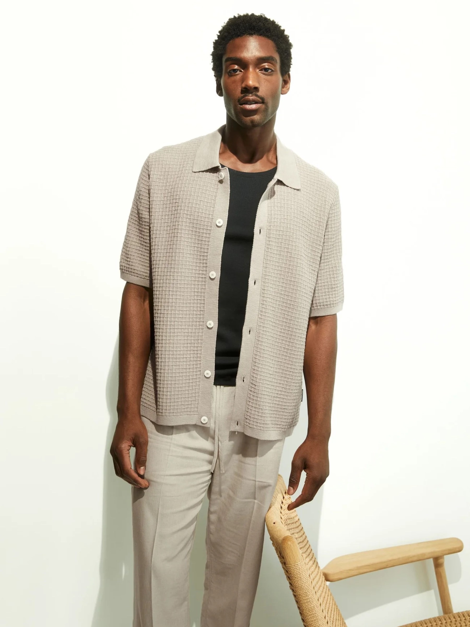 Hemd Eduaardo sand stone Armedangels