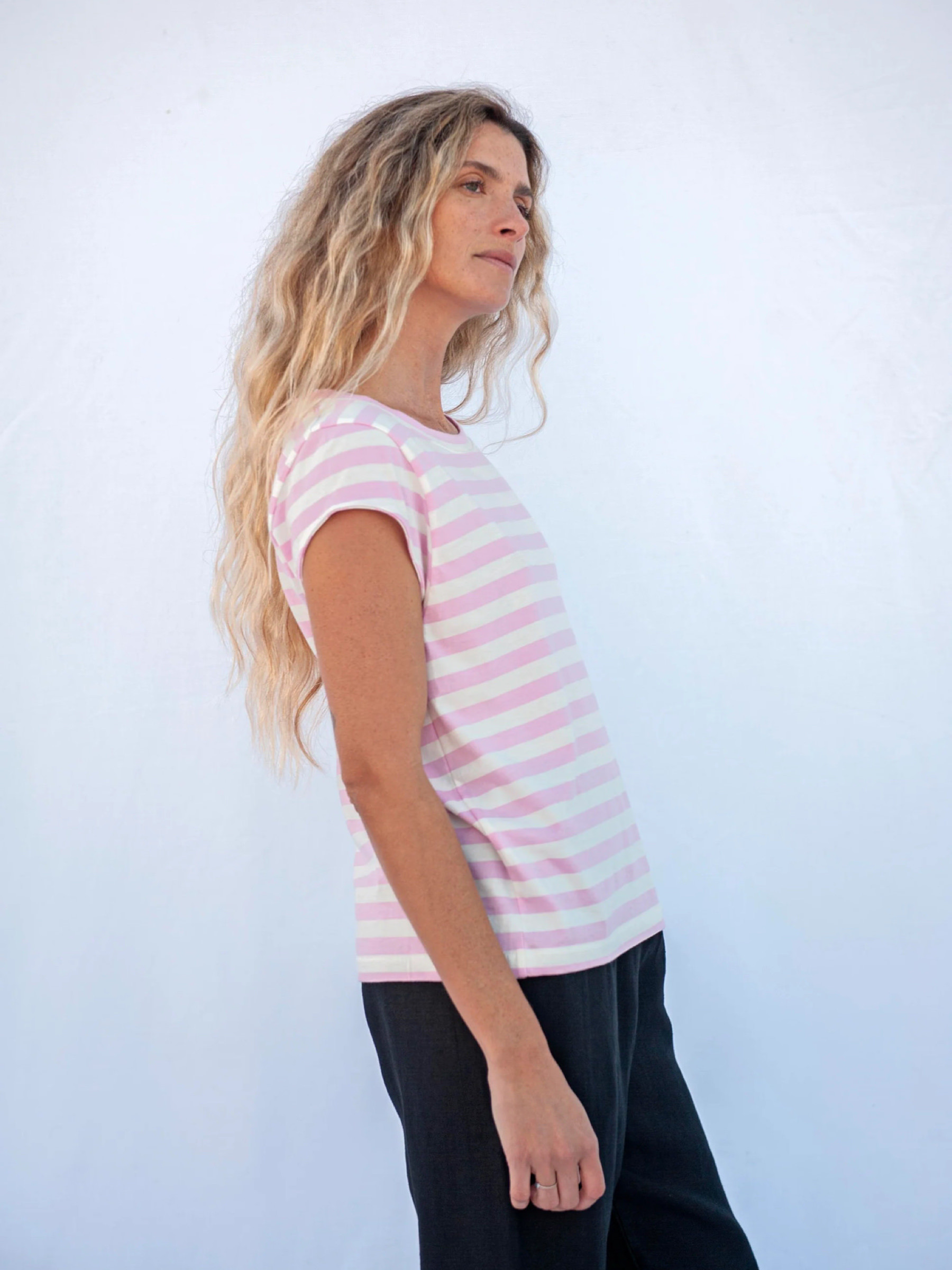 T-Shirt Crew Tee Isla pink-white Jungle Folk