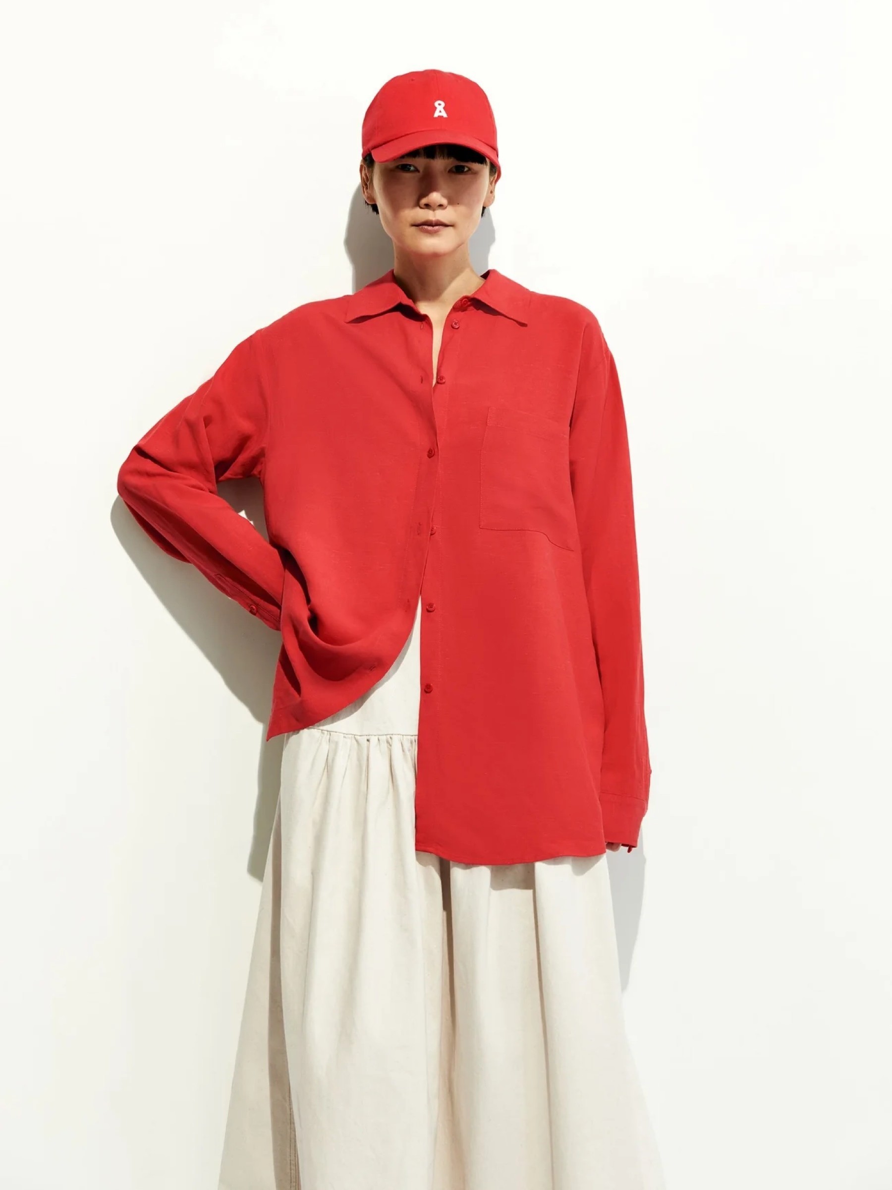 Bluse Maalgaa Lino coral blush Armedangels