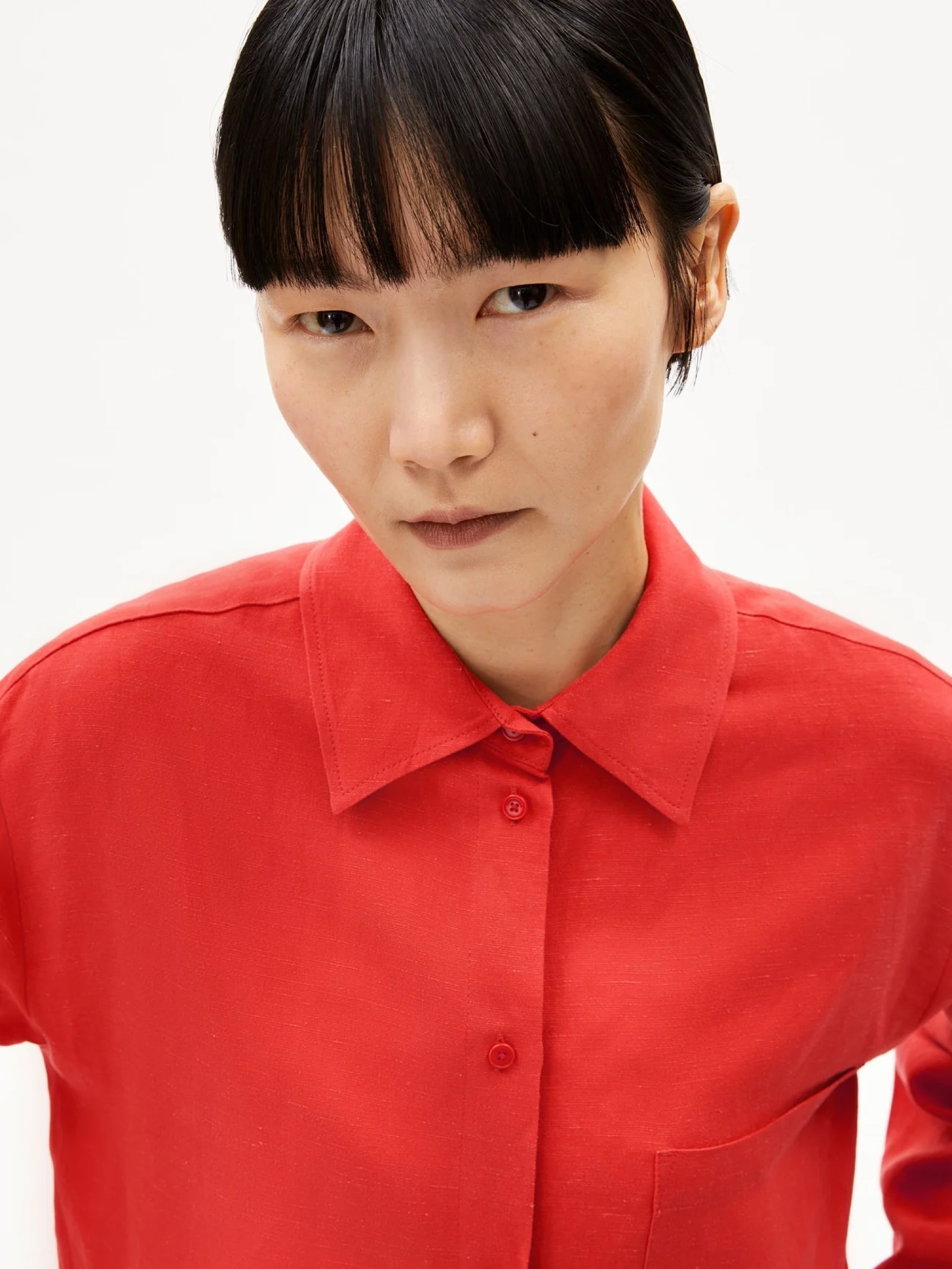 Bluse Maalgaa Lino coral blush Armedangels