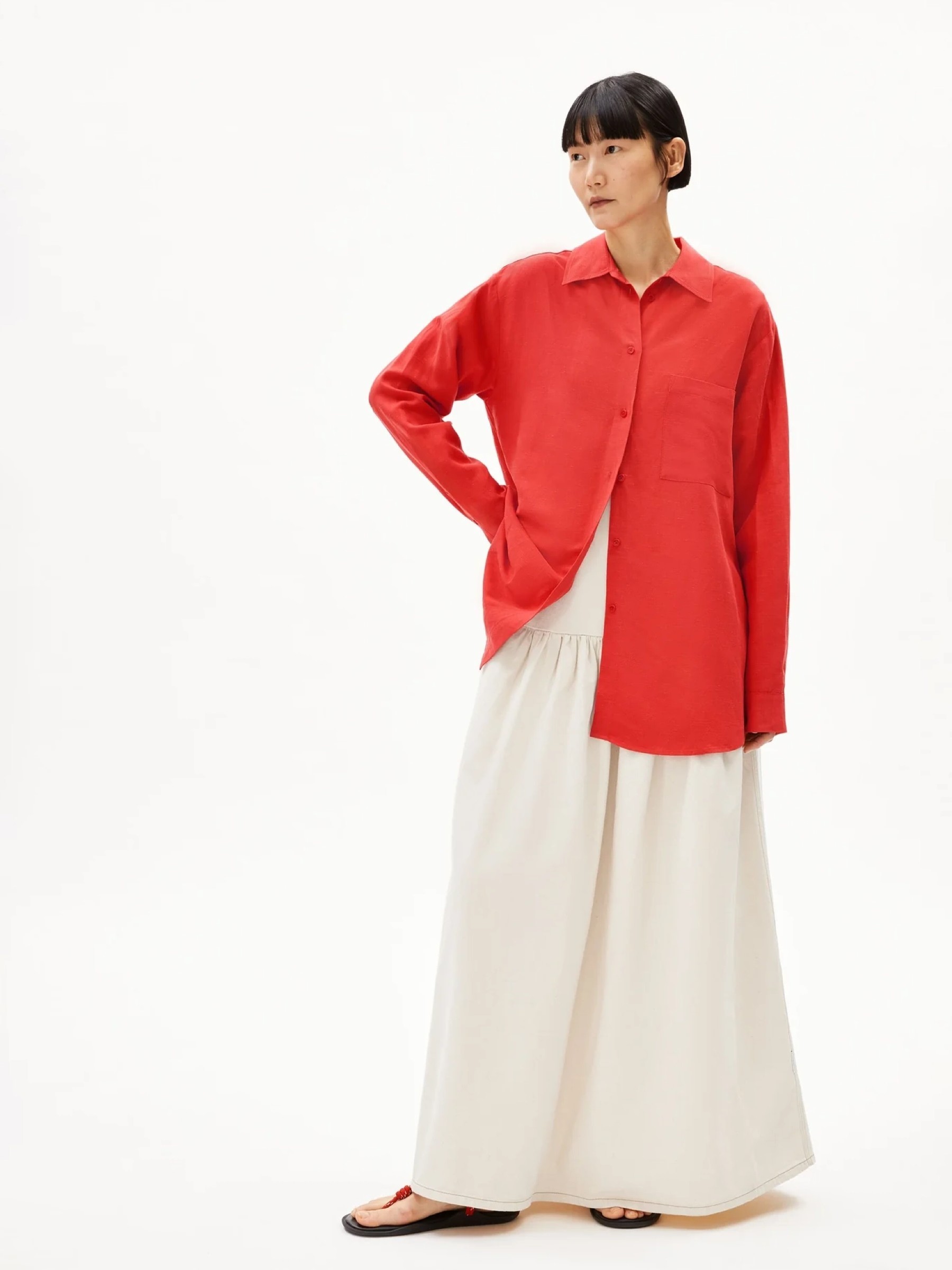 Bluse Maalgaa Lino coral blush Armedangels