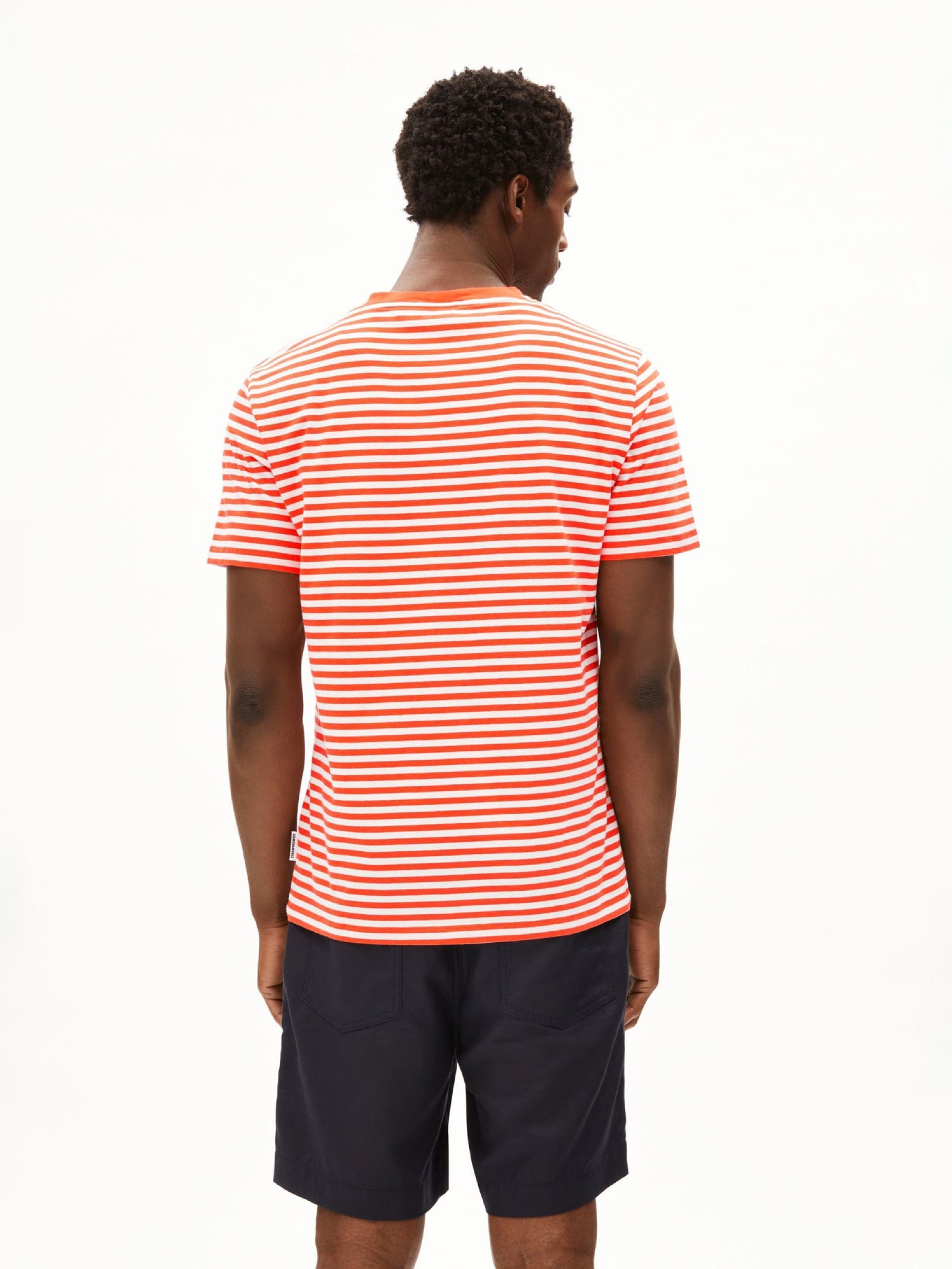 T-Shirt Maarkos Stripes sunset orange-light oatmilk Armedangels