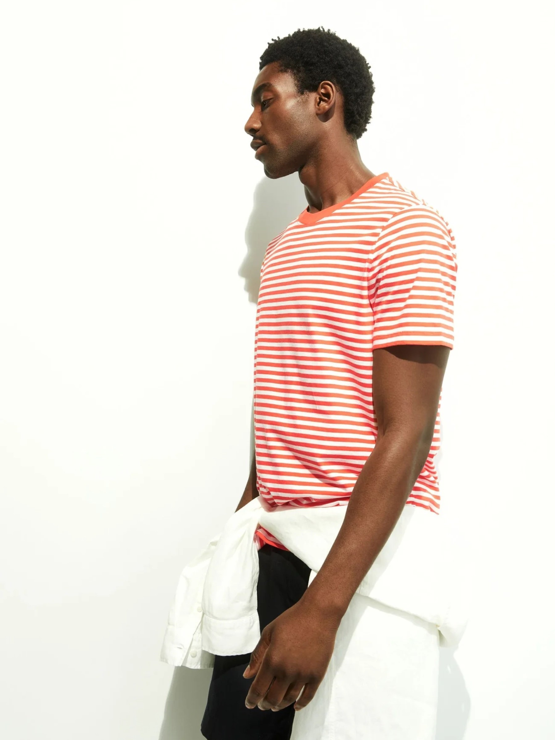 T-Shirt Maarkos Stripes sunset orange-light oatmilk Armedangels