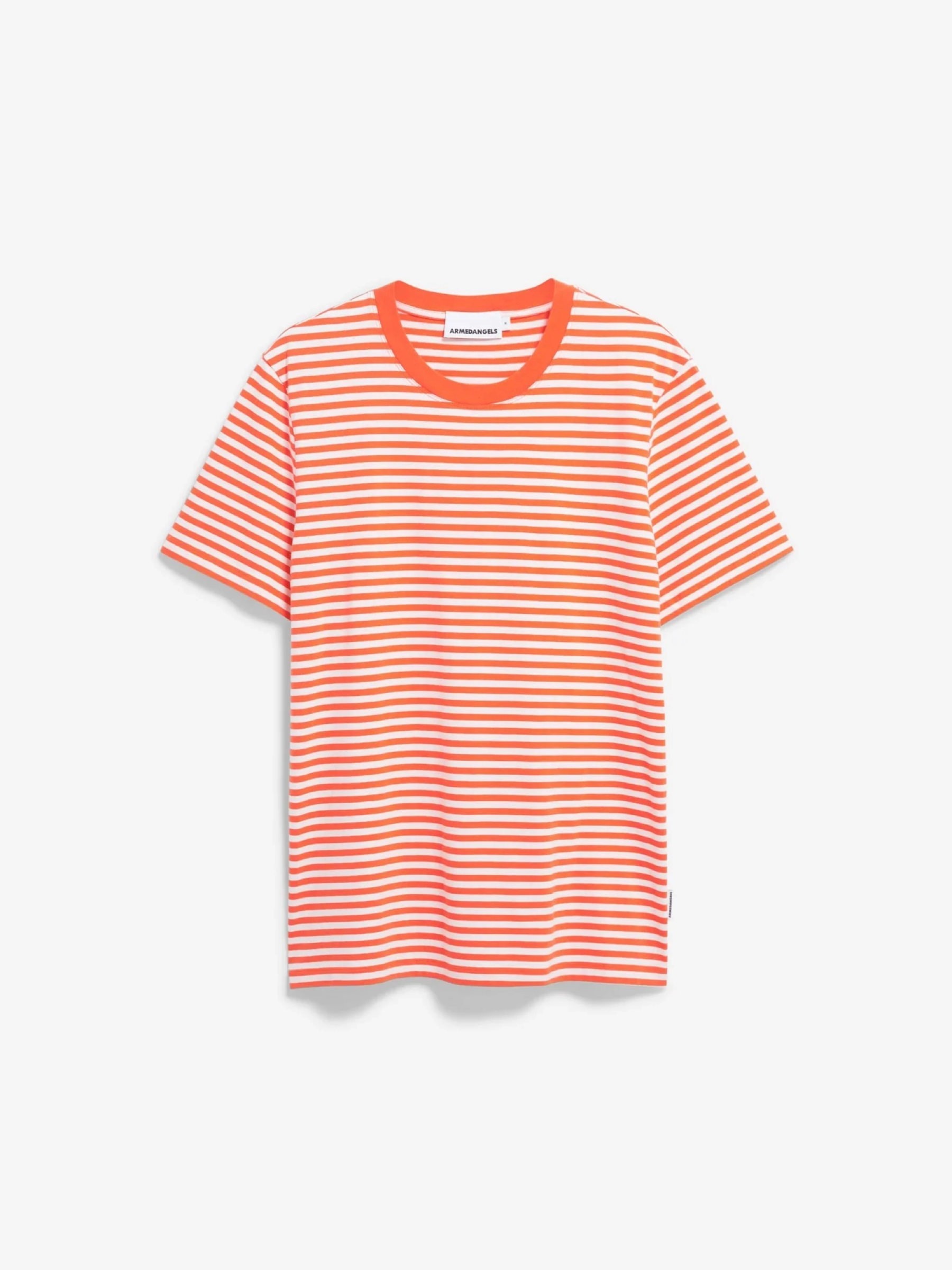 T-Shirt Maarkos Stripes sunset orange-light oatmilk Armedangels