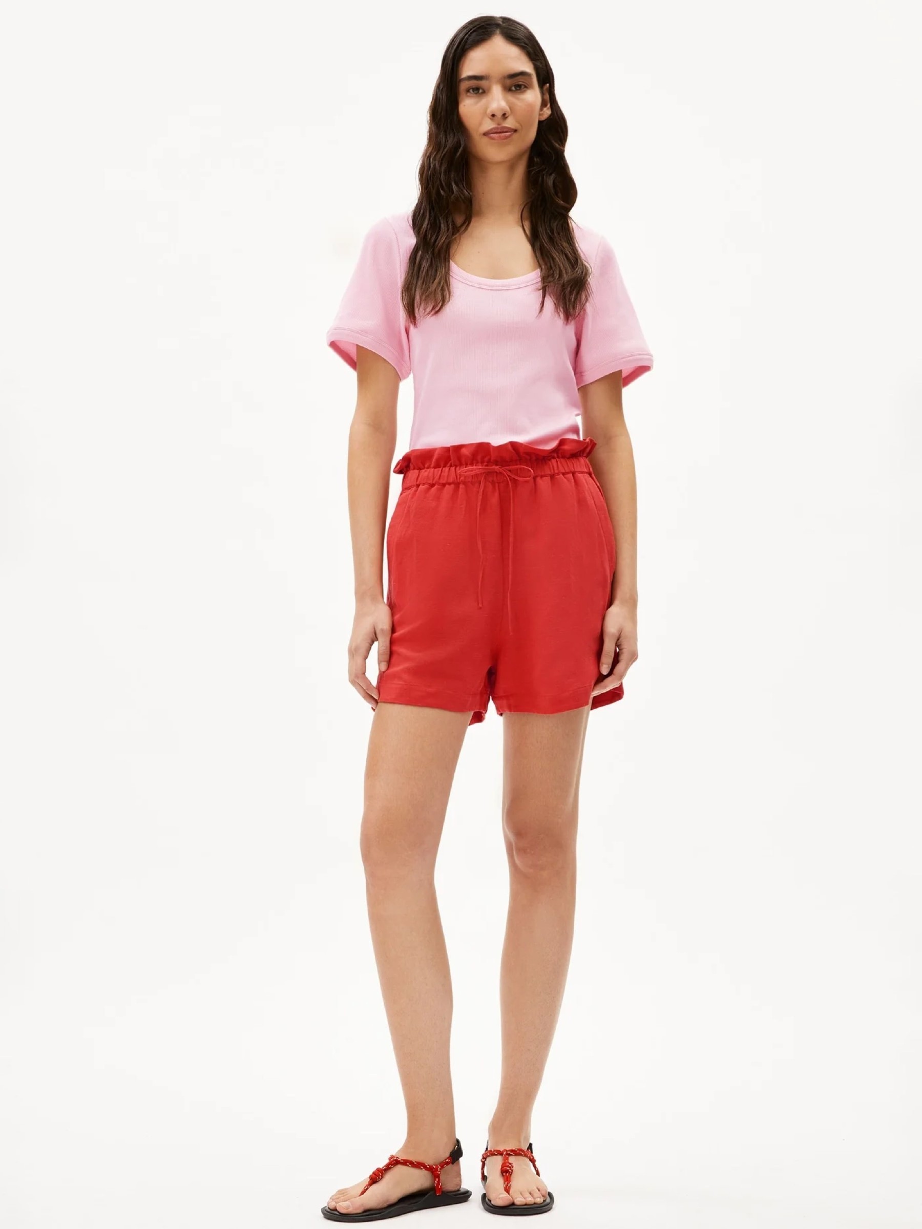 Shorts Vaanna Lino coral blush Armedangels