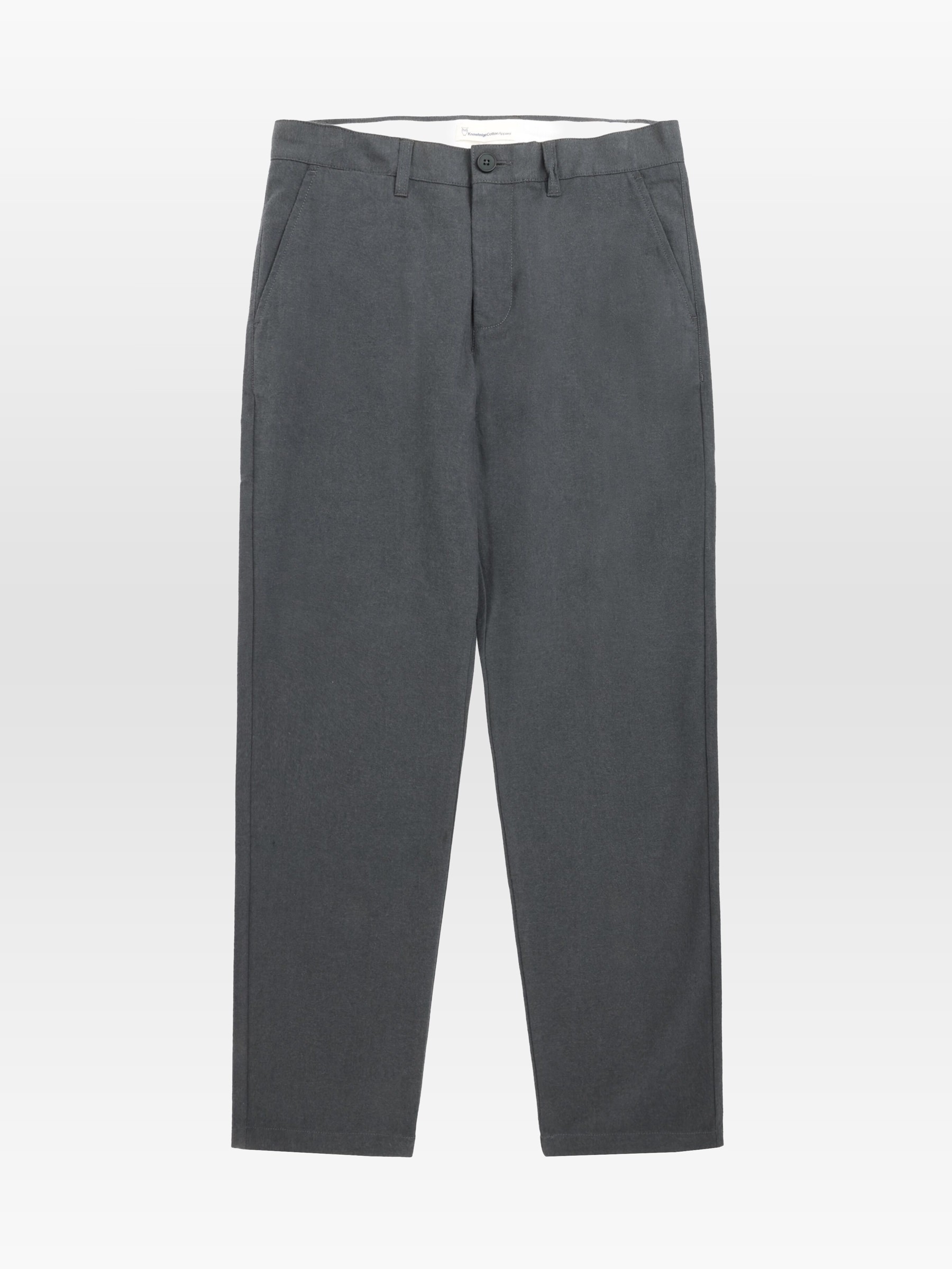 Hose Chuck Regular Flannel Chino Pants gray pinstripe Knowledge Cotton Apparel