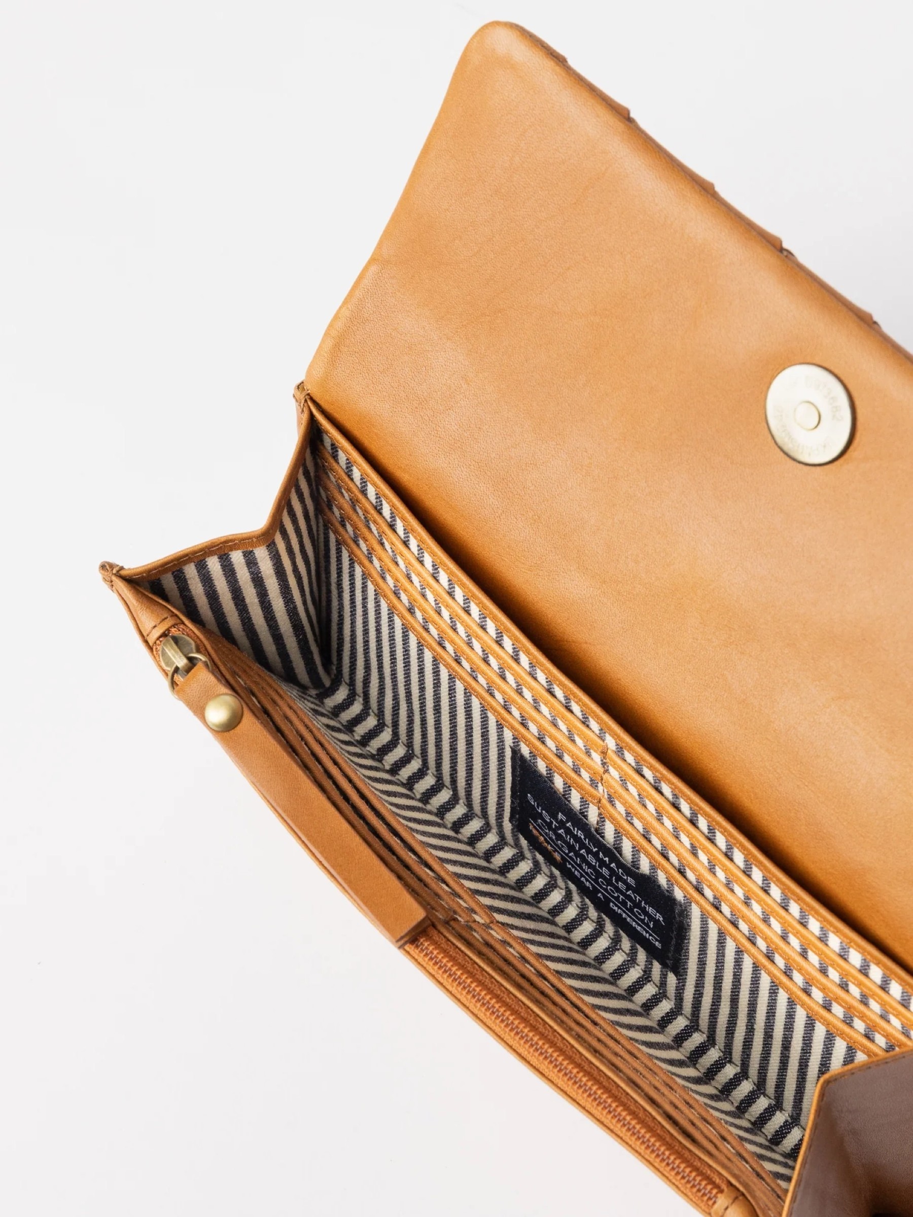 Portemonnaie Pau's Pouch cognac woven classic leather O My Bag