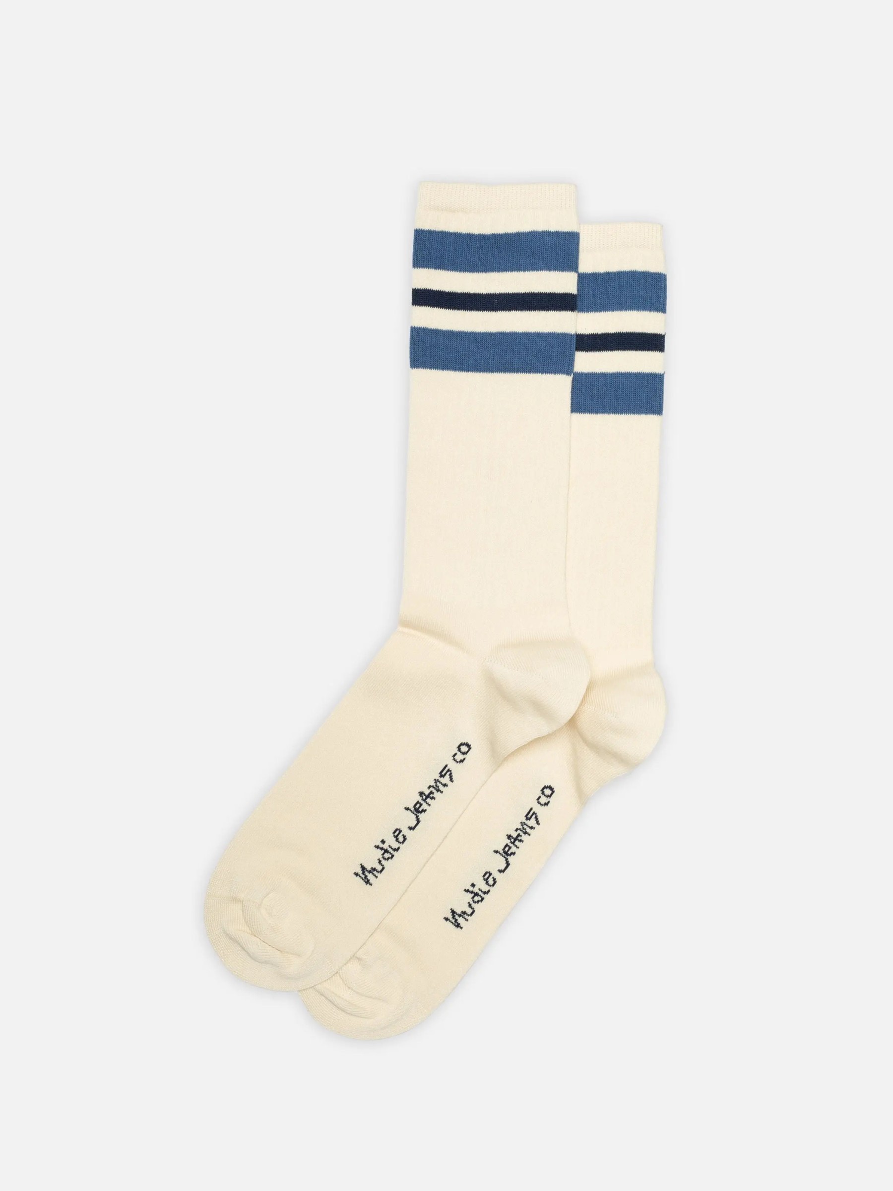 Socken Amundsson Sport Socks offwhite blue Nudie Jeans