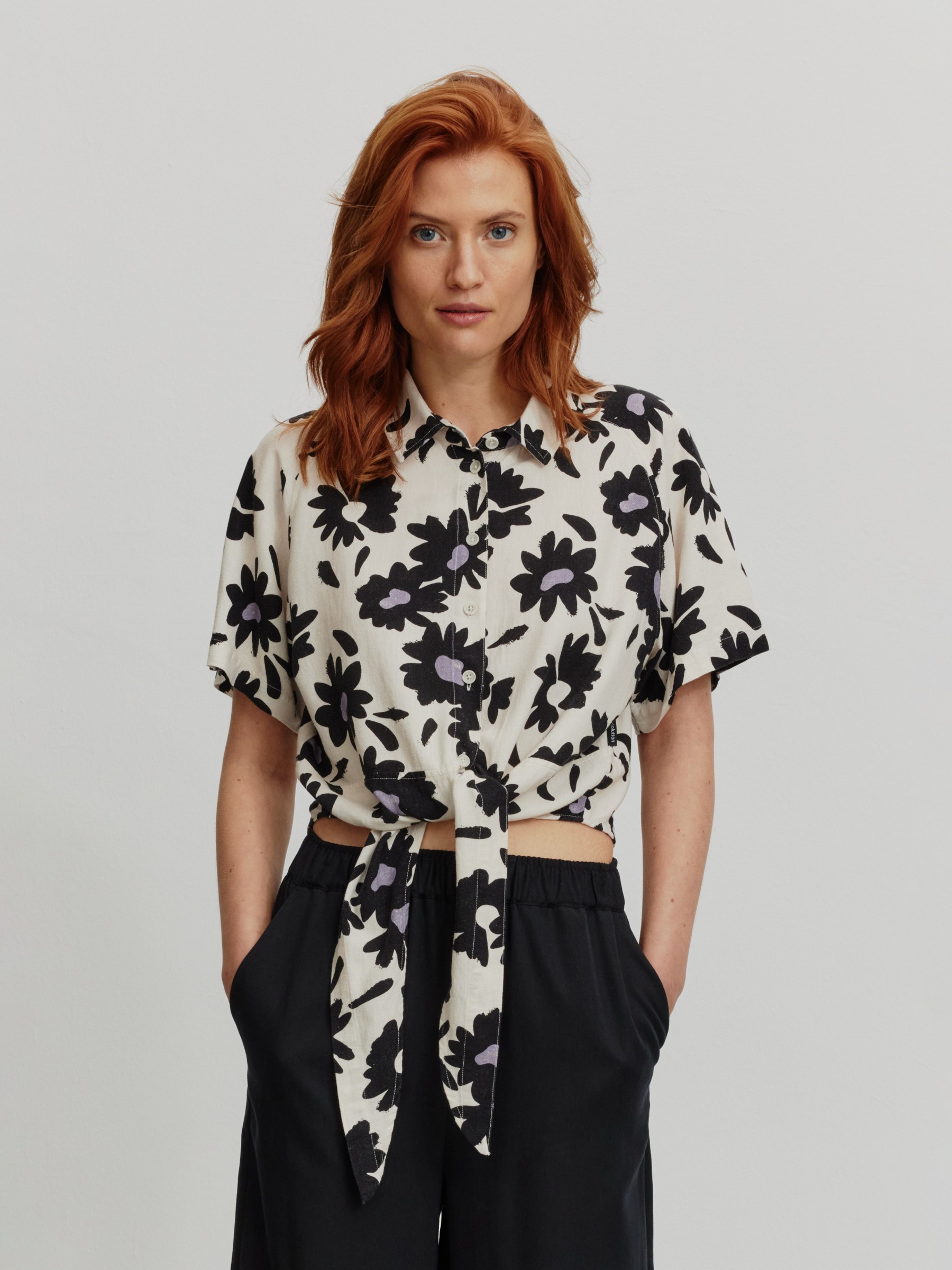 Bluse Ocra Bloom linen white Recolution