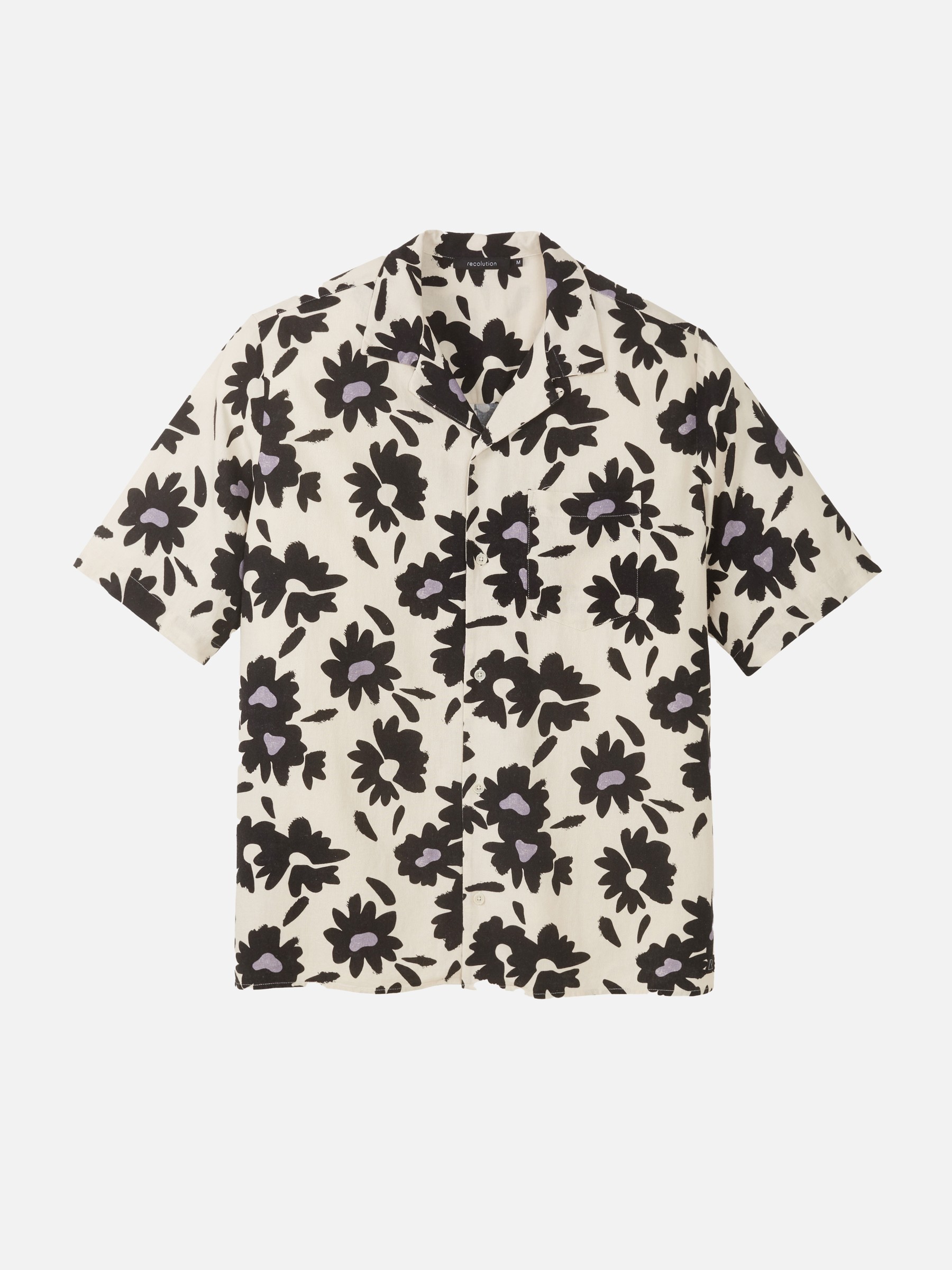 Hemd Cactus Bloom linen white Recolution