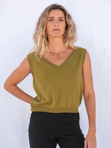 Flora Knit Top moss green Jungle Folk