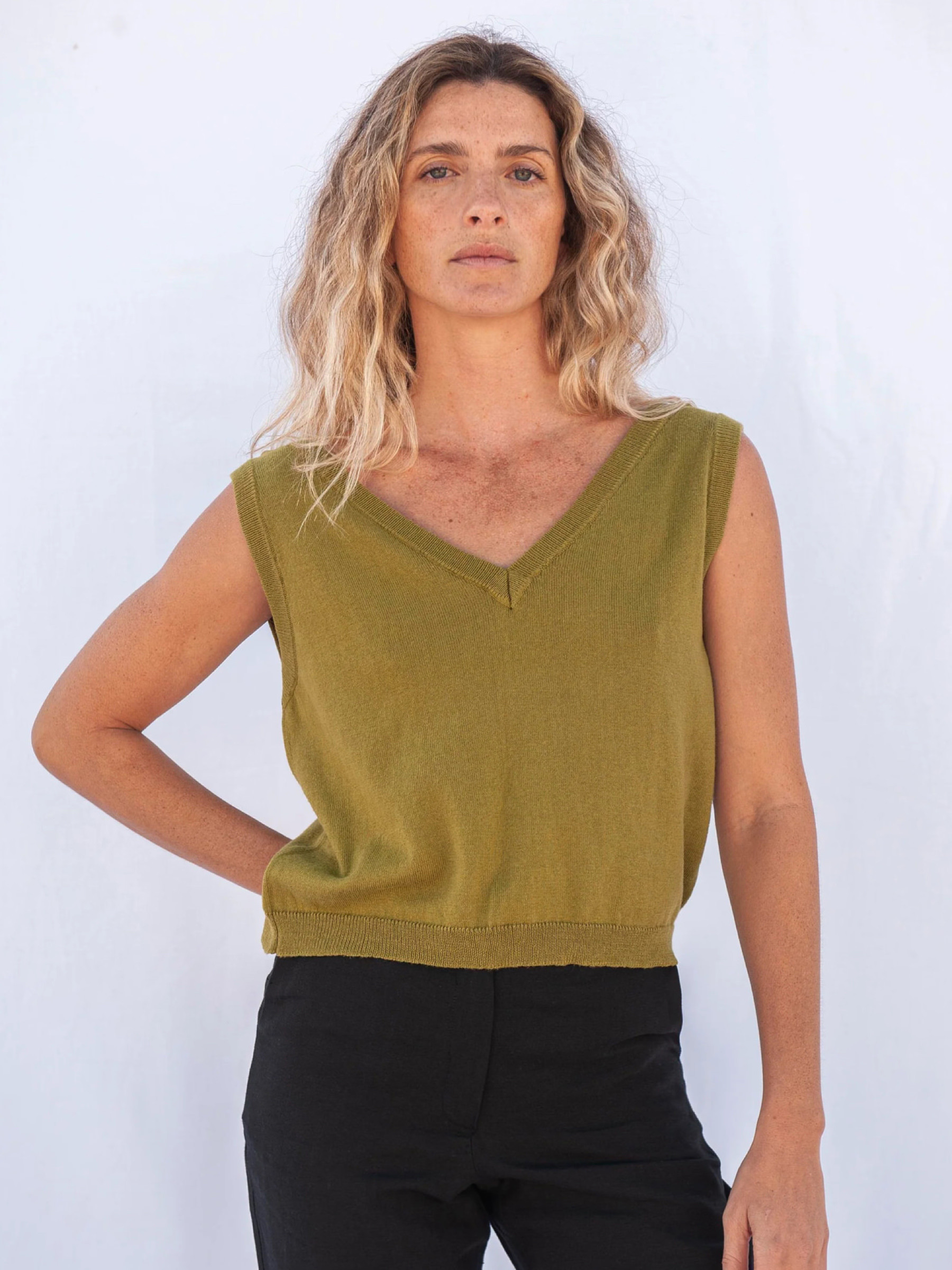 Flora Knit Top moss green Jungle Folk