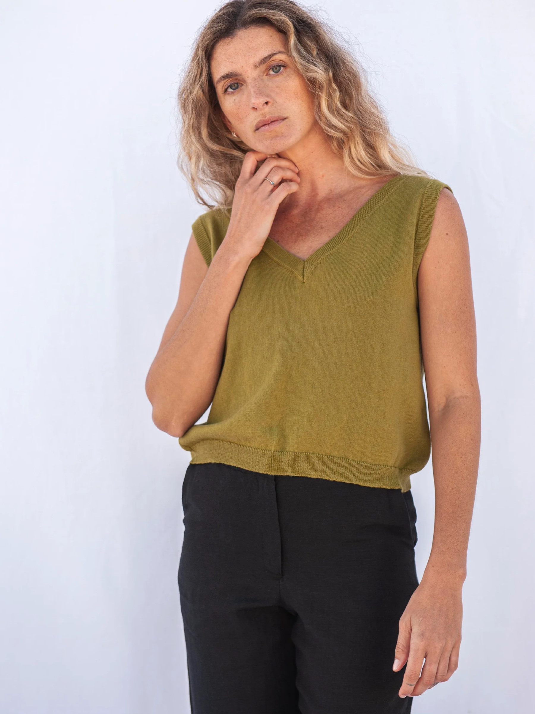 Flora Knit Top moss green Jungle Folk