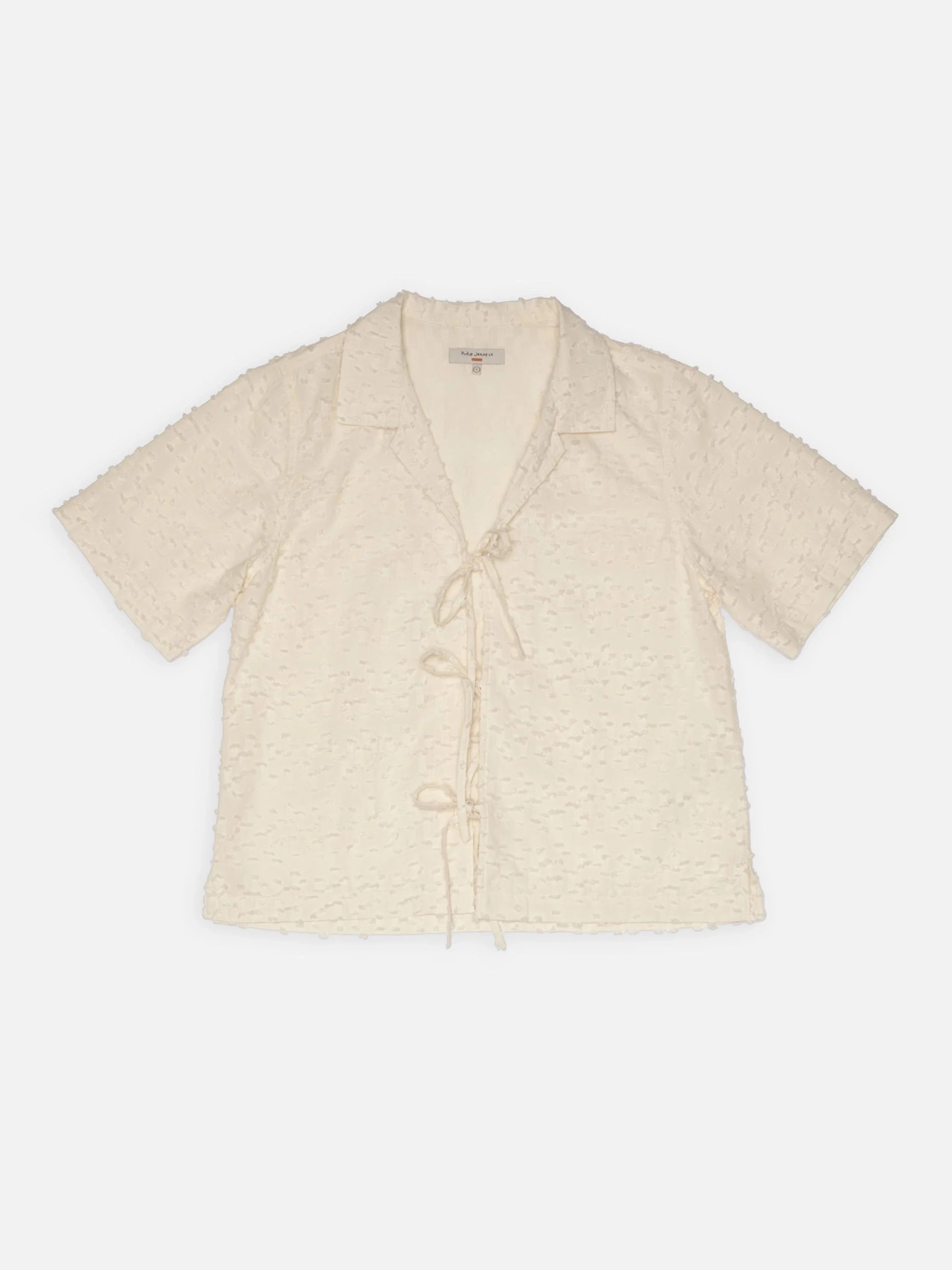 Bluse Moa Tie Fringe Shirt offwhite Nudie Jeans