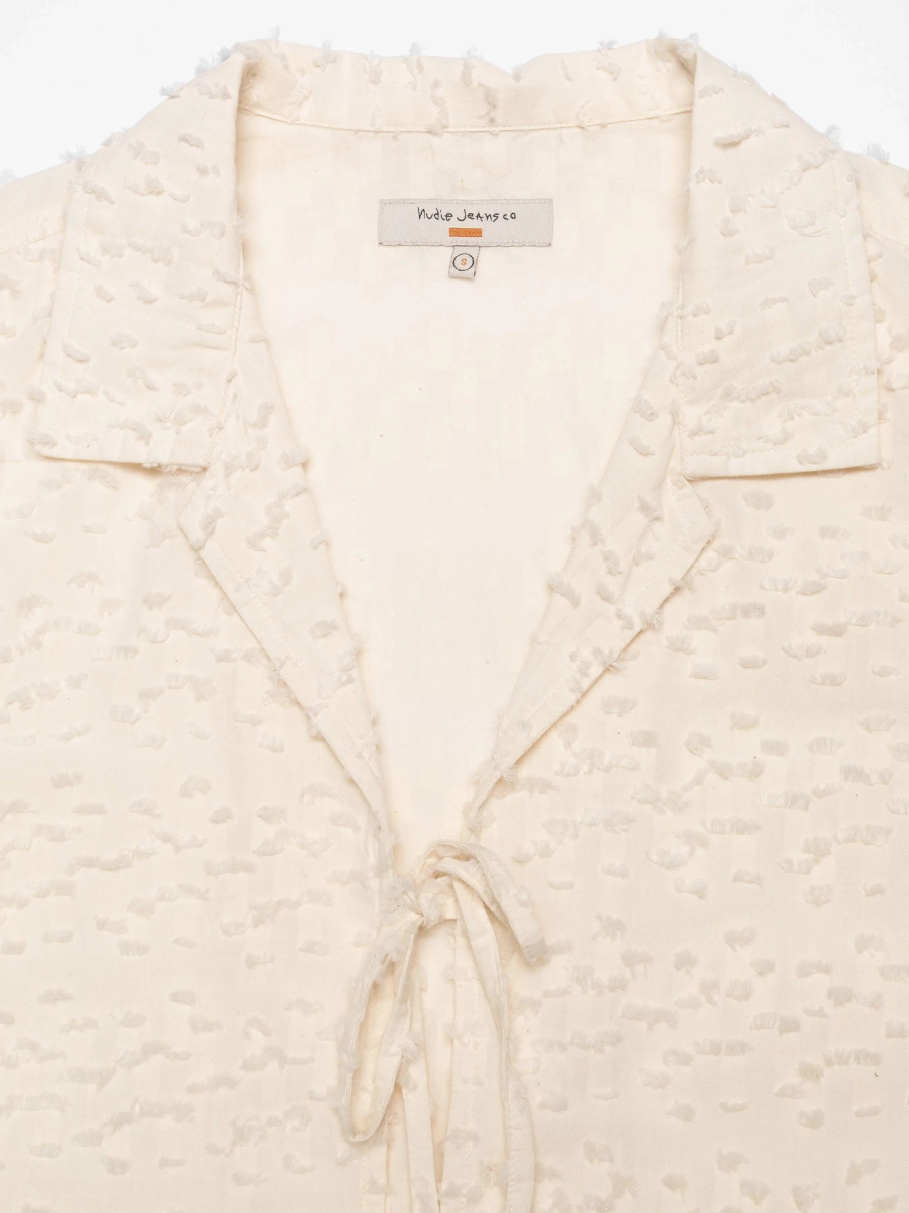 Bluse Moa Tie Fringe Shirt offwhite Nudie Jeans