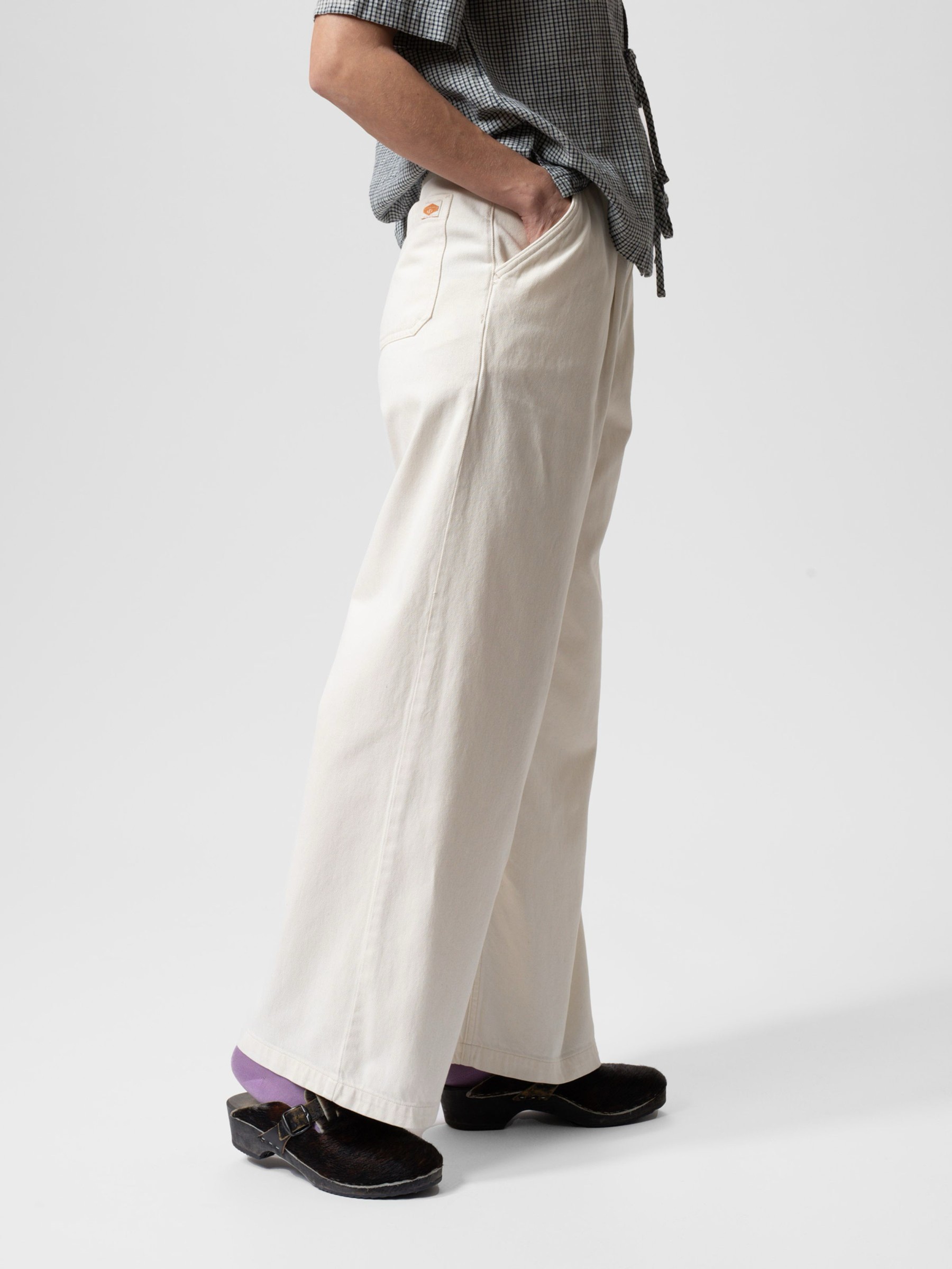 Hose Gullan Workwear Pants ivory Nudie Jeans