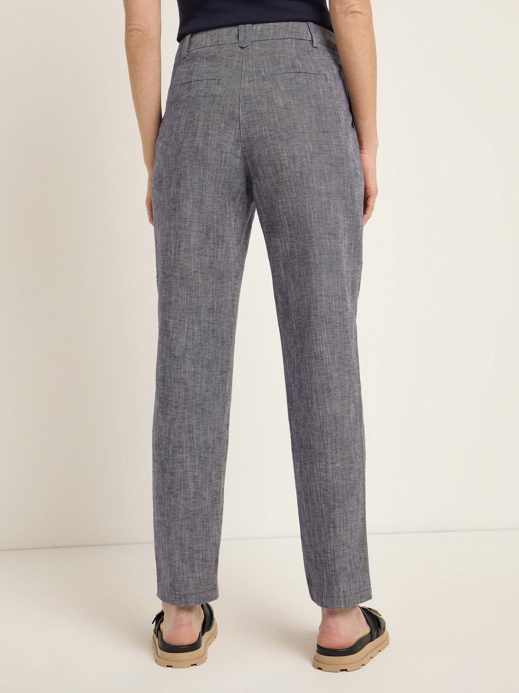 Hose mit Bundfalte GOTS dark blue melange Lanius