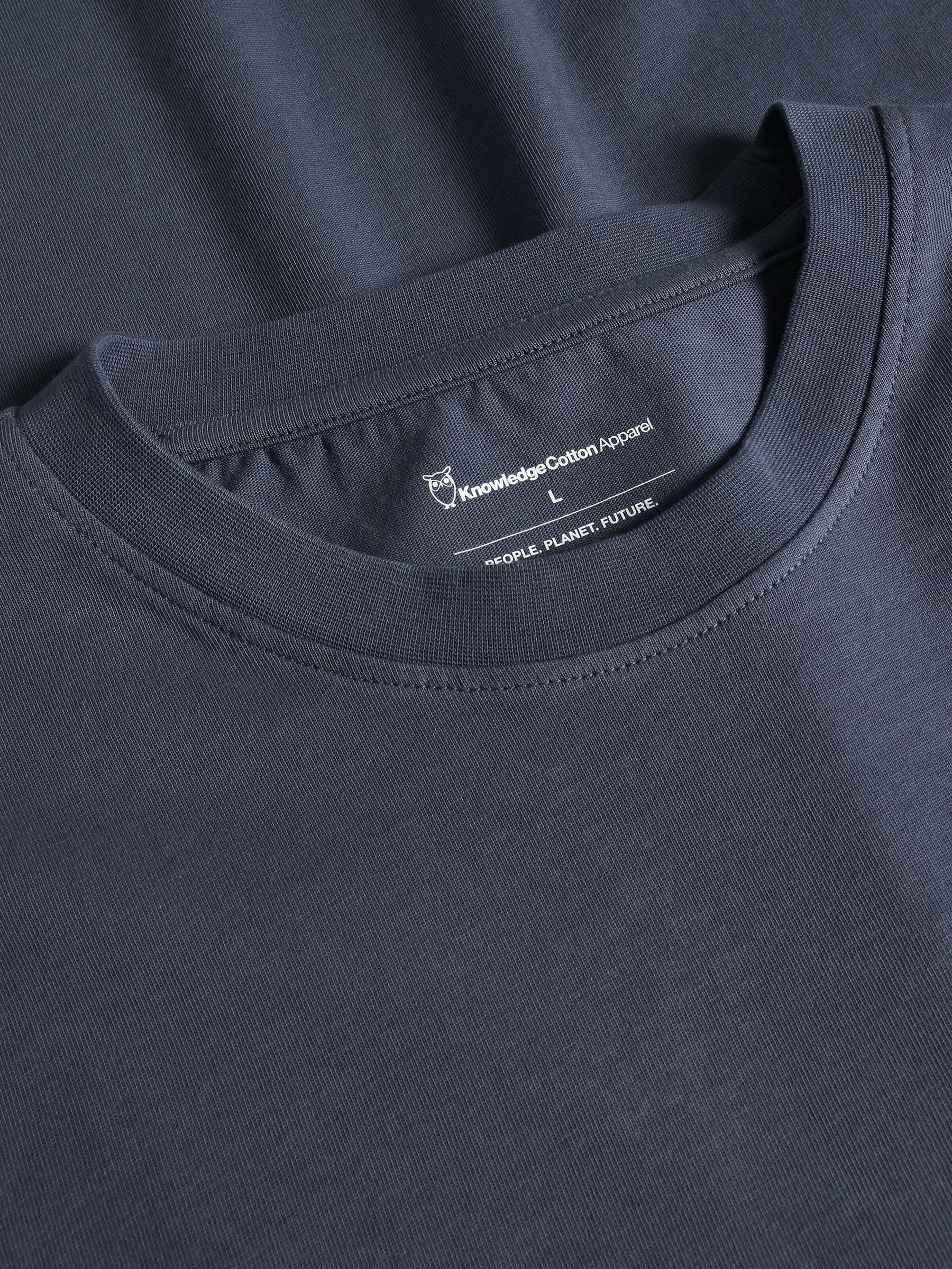 Printed T-Shirt vintage indigo Knowledge Cotton Apparel