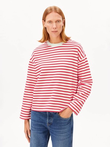 Pullover Frankaa Maarlen Stripe undyed-mars red Armedangels