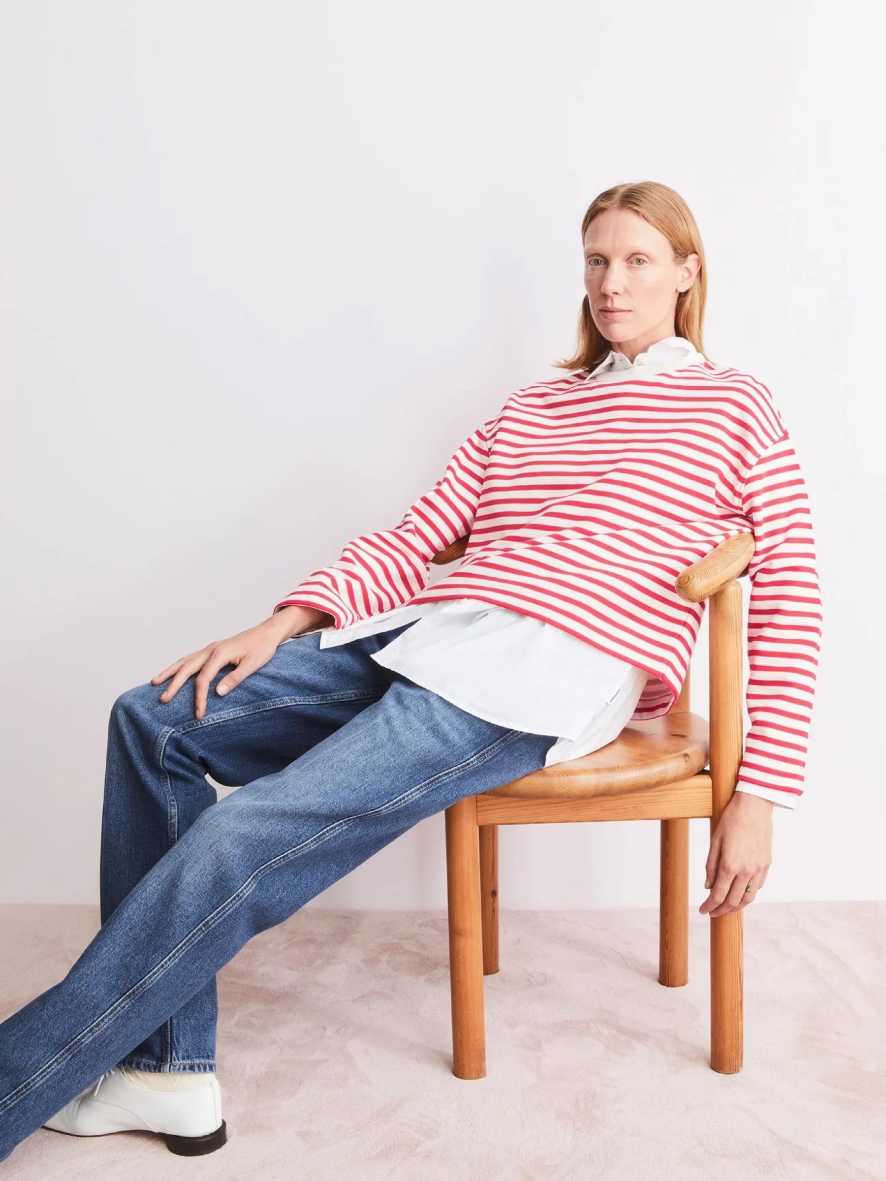 Pullover Frankaa Maarlen Stripe undyed-mars red Armedangels