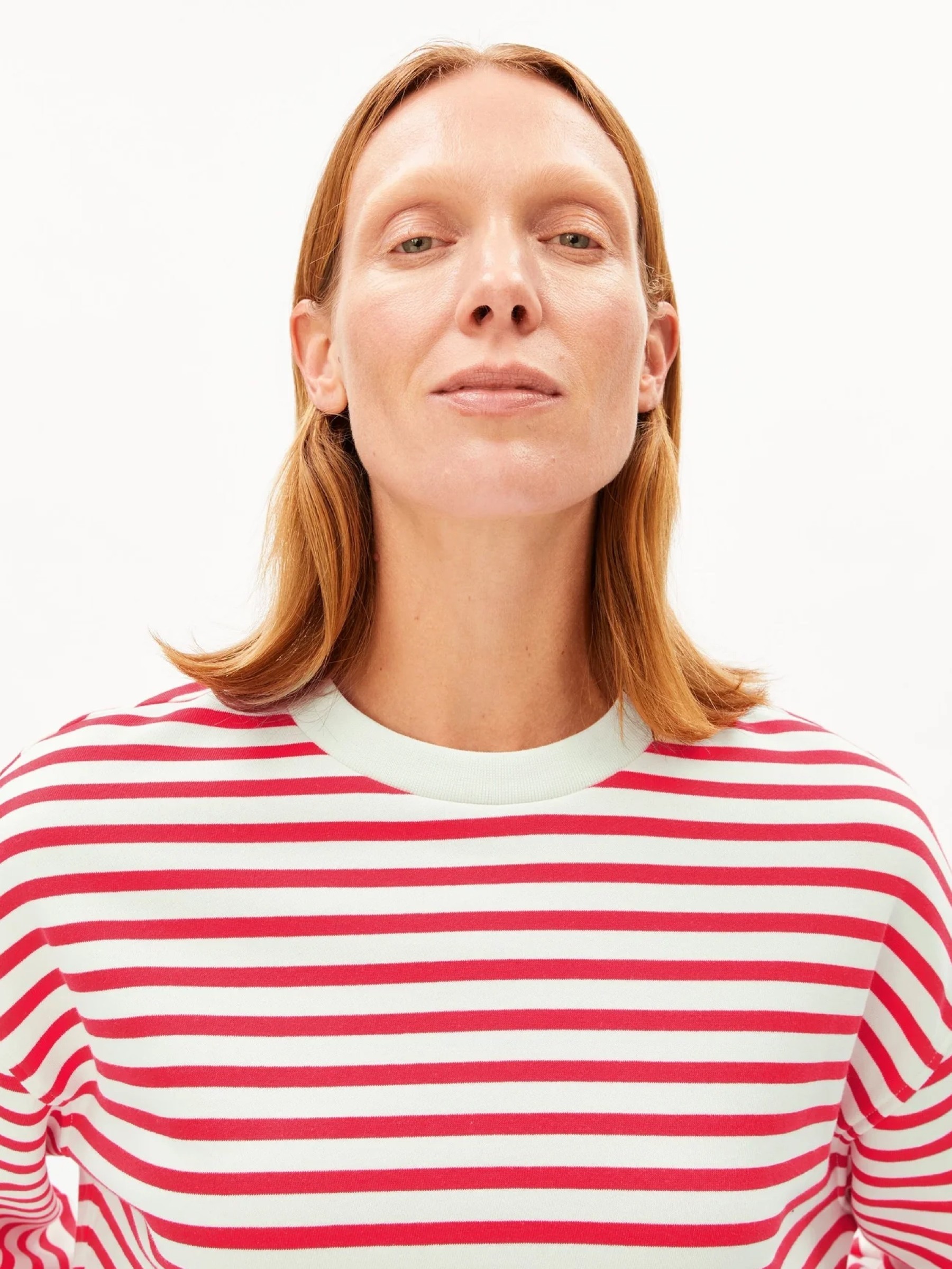 Pullover Frankaa Maarlen Stripe undyed-mars red Armedangels