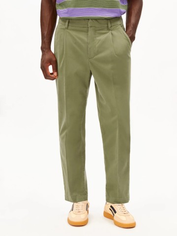 Hose Taamir Pleated Chino Pant fatigue green Armedangels