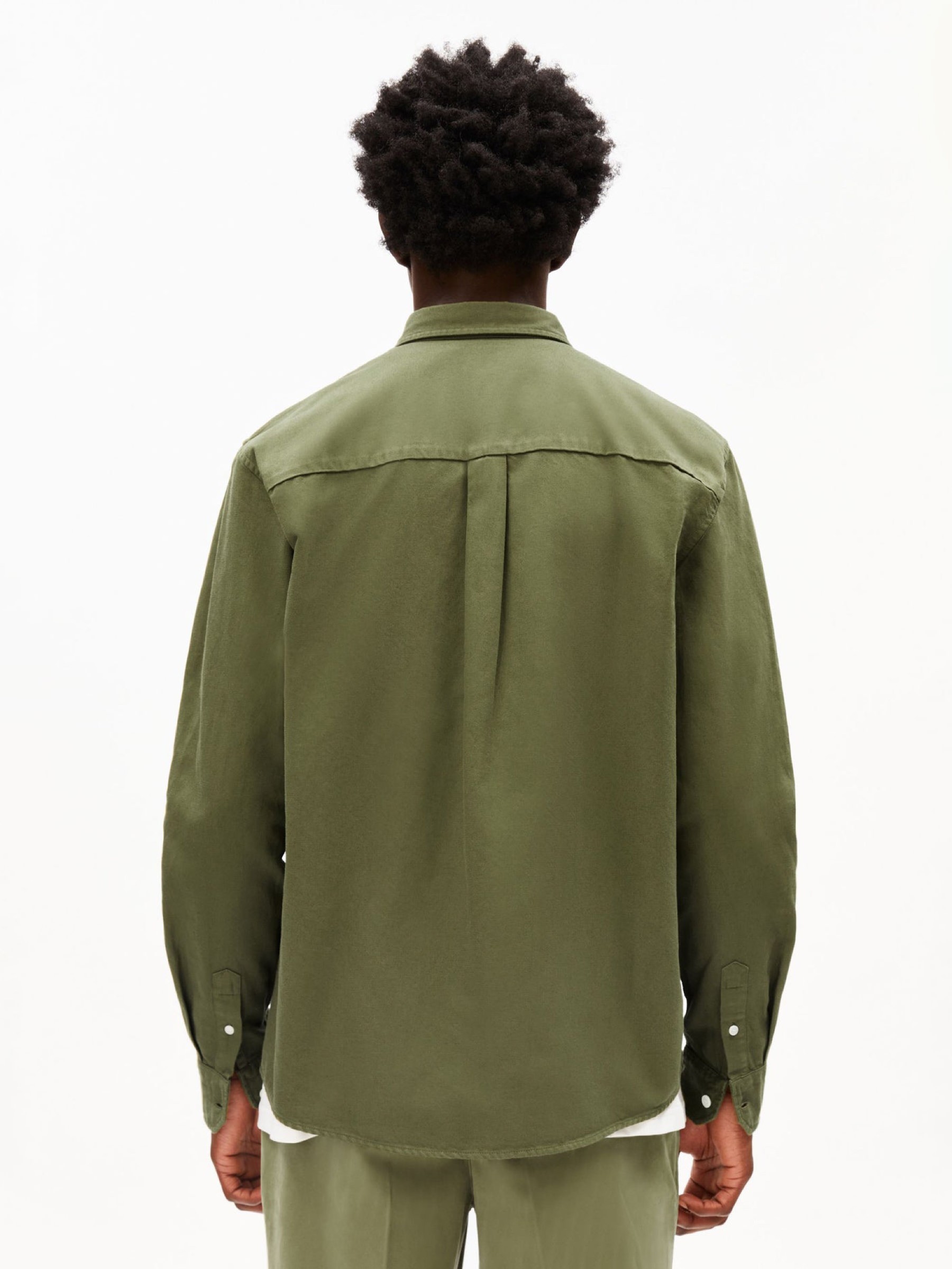 Hemd GMT Dye Lino Longsleeve Shirt fatigue green Armedangels