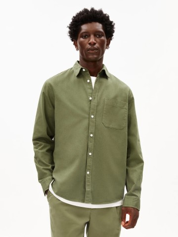 Hemd GMT Dye Lino Longsleeve Shirt fatigue green Armedangels