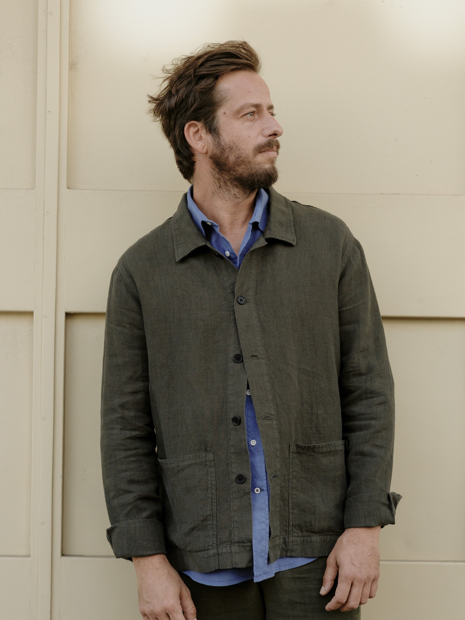 Hemd Overshirt Linen Ilha moss Carpasus