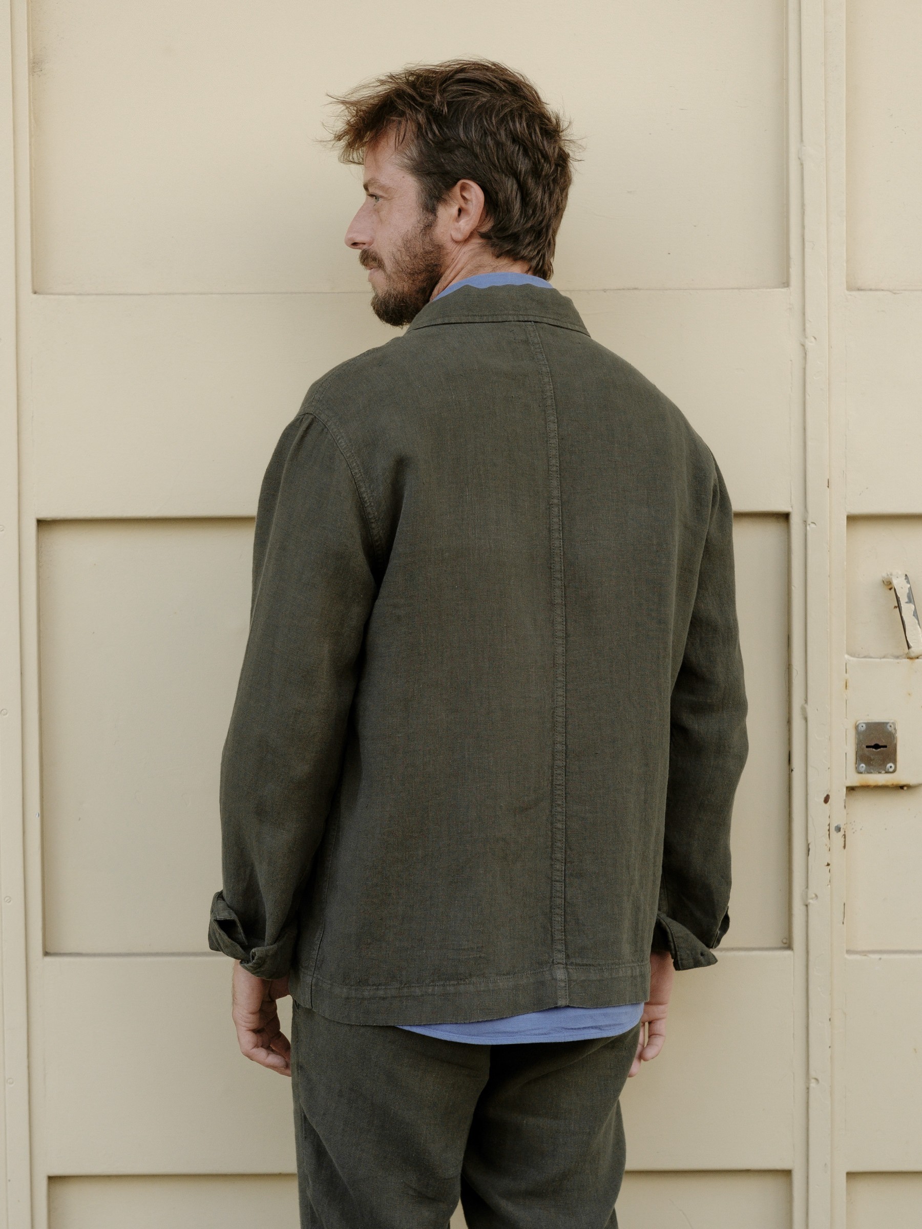 Hemd Overshirt Linen Ilha moss Carpasus