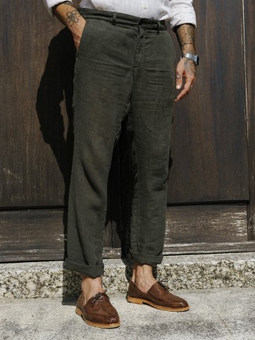 Hose Trousers Linen Ilha Long moss Carpasus
