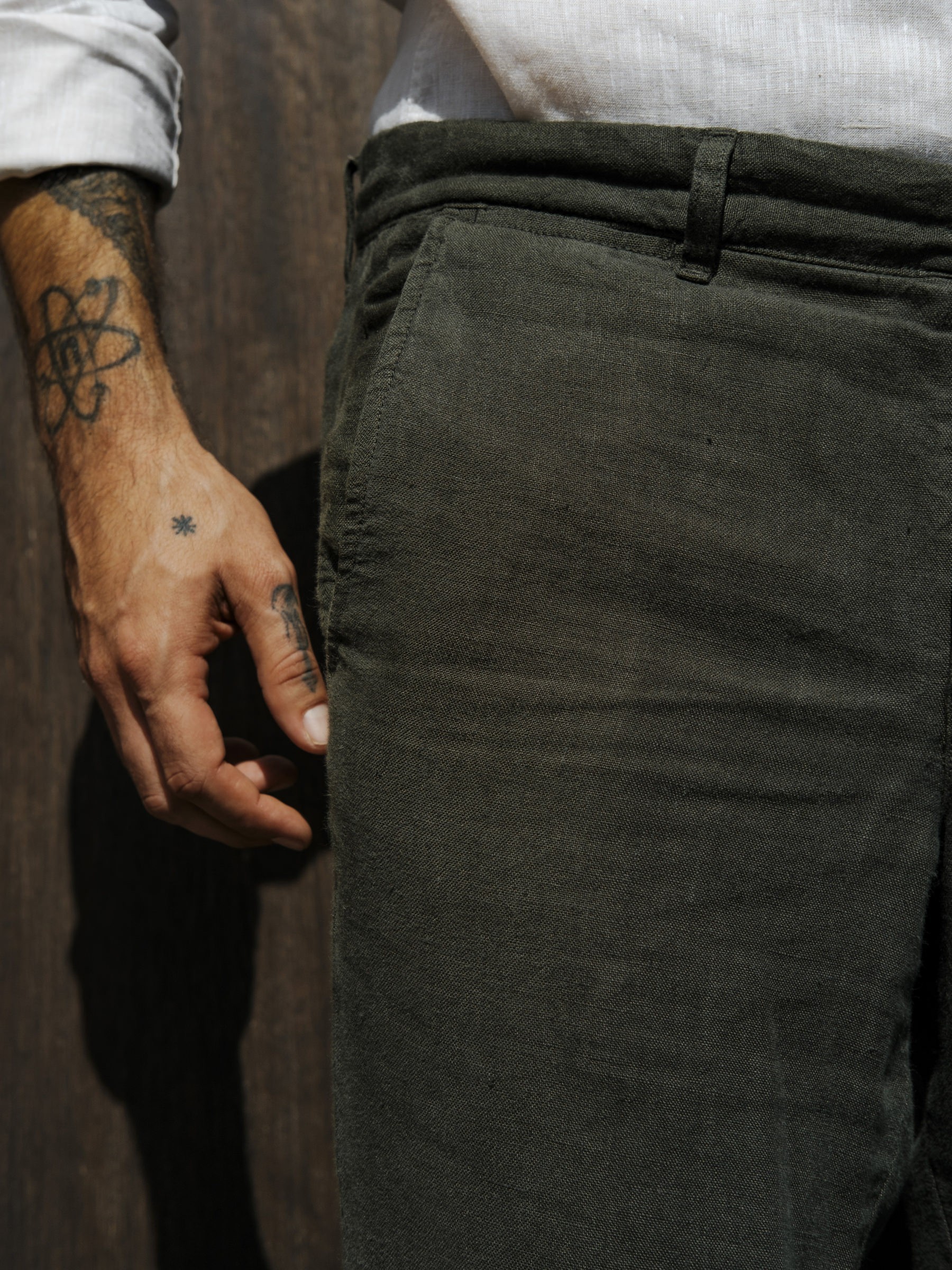 Hose Trousers Linen Ilha Long moss Carpasus